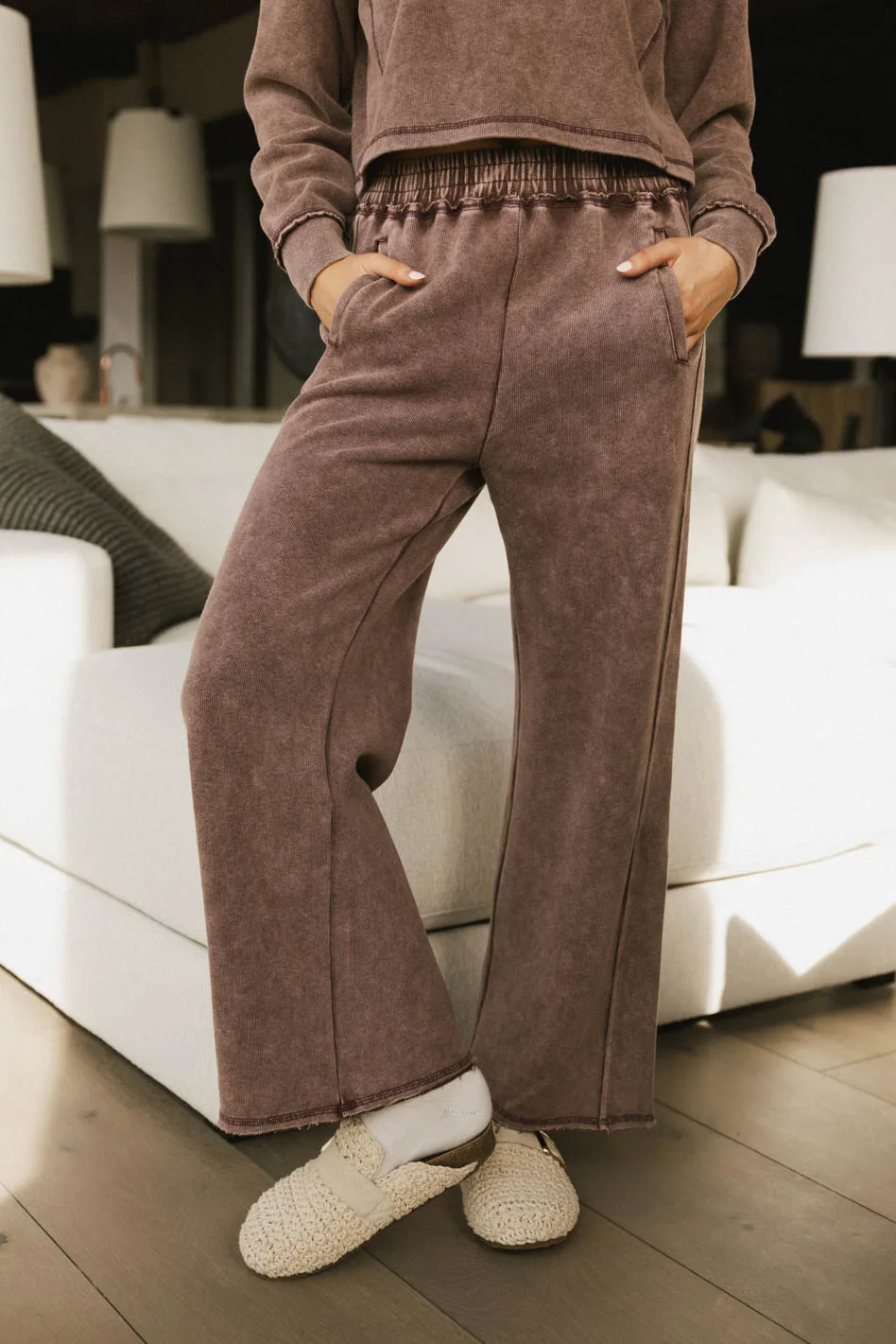 Odie Sweatpants in Burgundy - FINAL SALE - Image 2