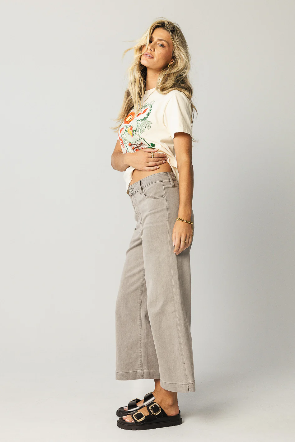 Oliver Extra Wide Leg Jeans in Gray - FINAL SALE - Image 4