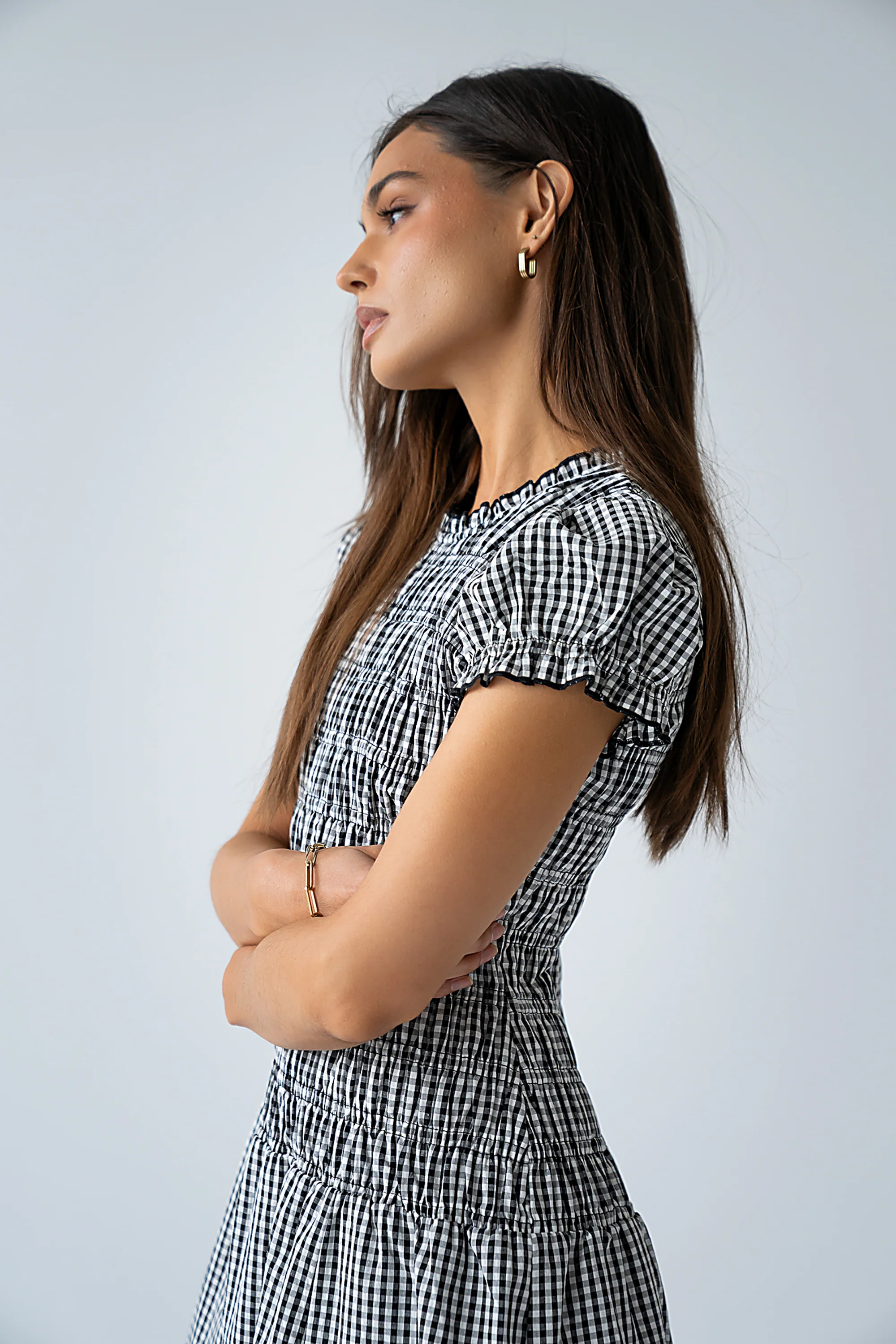 Opal Gingham Maxi Dress in Black - Image 8