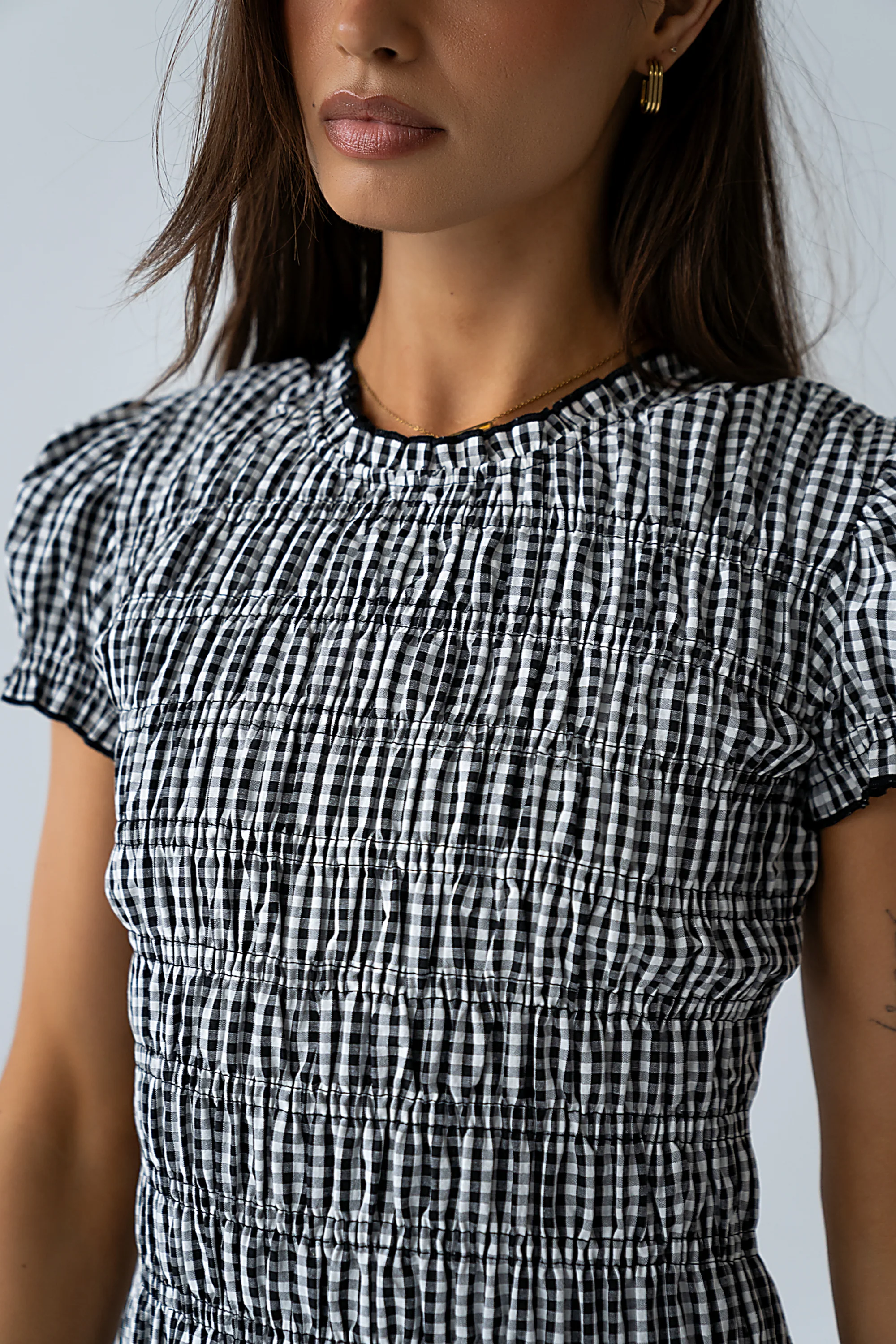 Opal Gingham Maxi Dress in Black - Image 9
