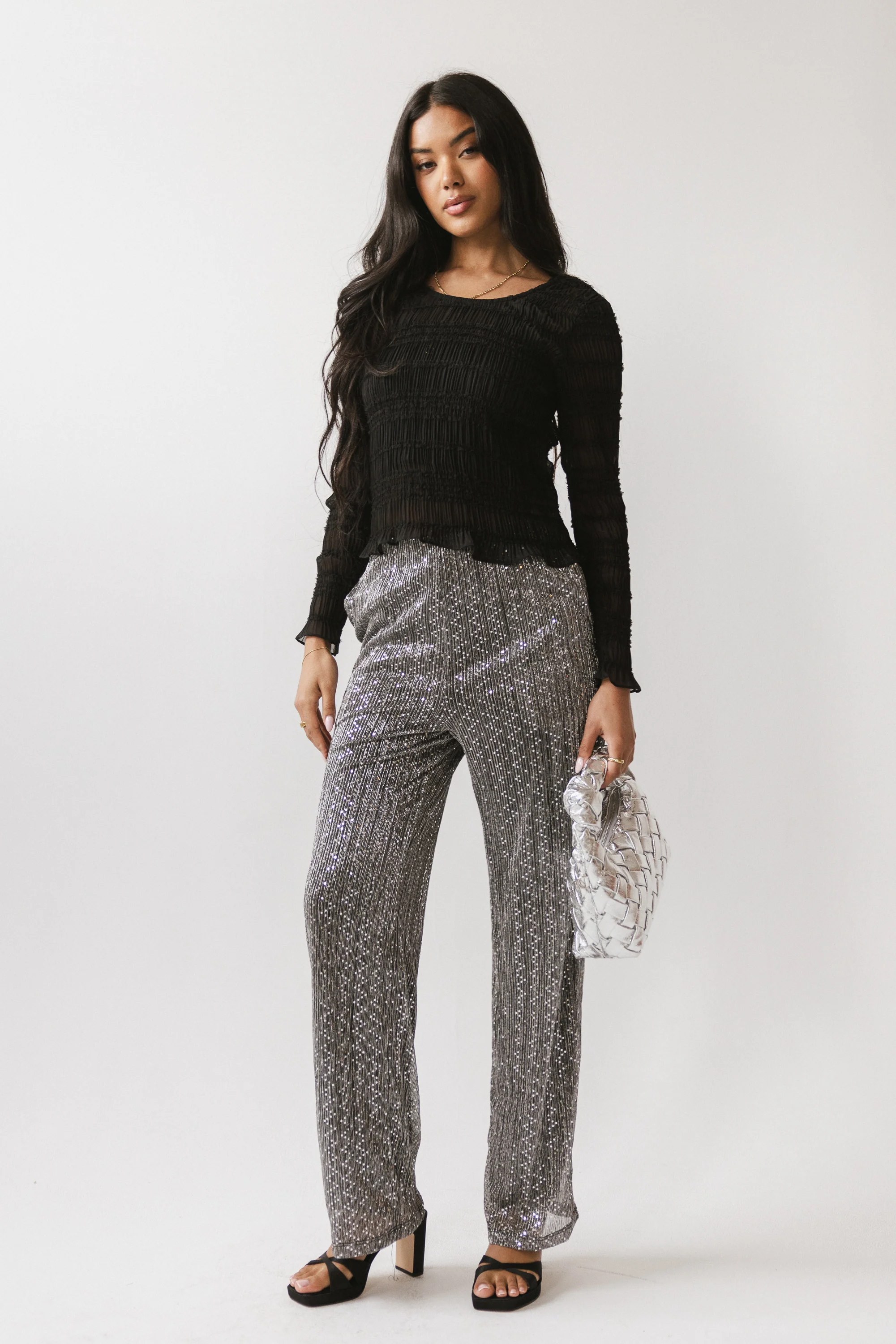 Opie Smocked Top in Black - FINAL SALE - Image 2