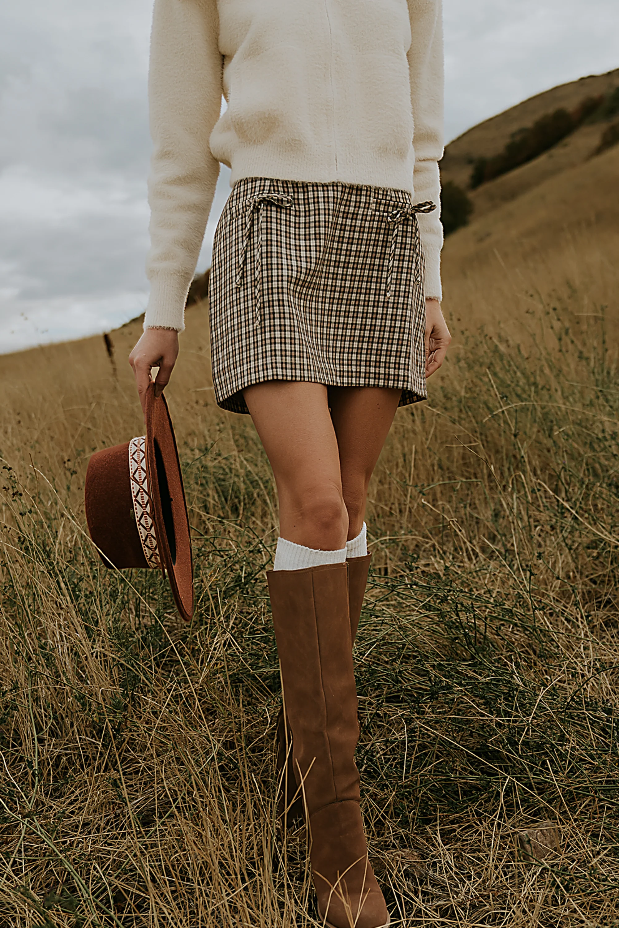 Oshen Plaid Mini Skirt - Image 5