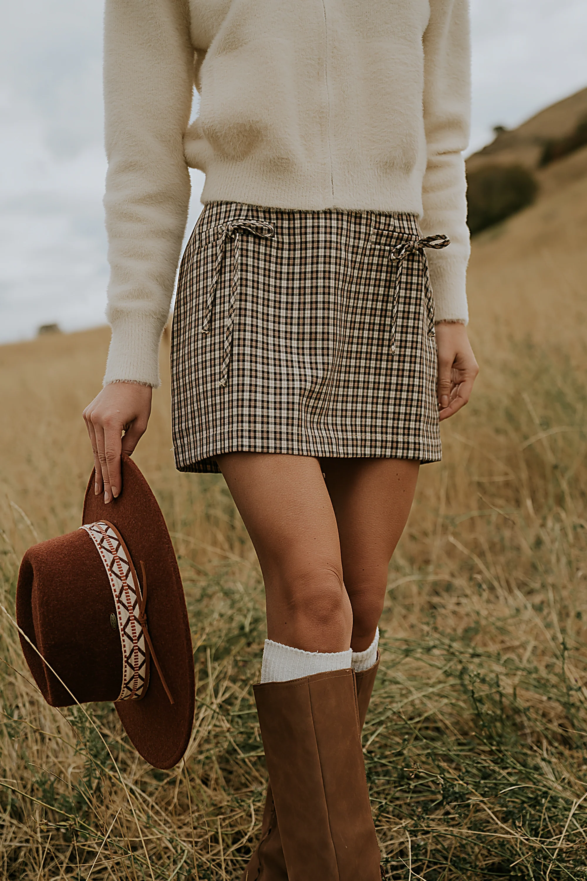 Oshen Plaid Mini Skirt - Image 7