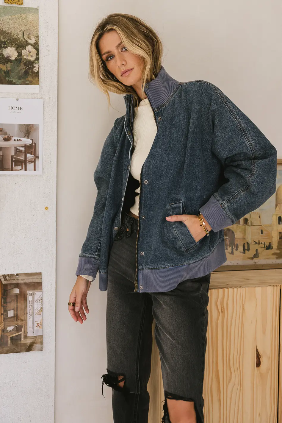 Paige Denim Jacket in Medium Wash - FINAL SALE - Image 6