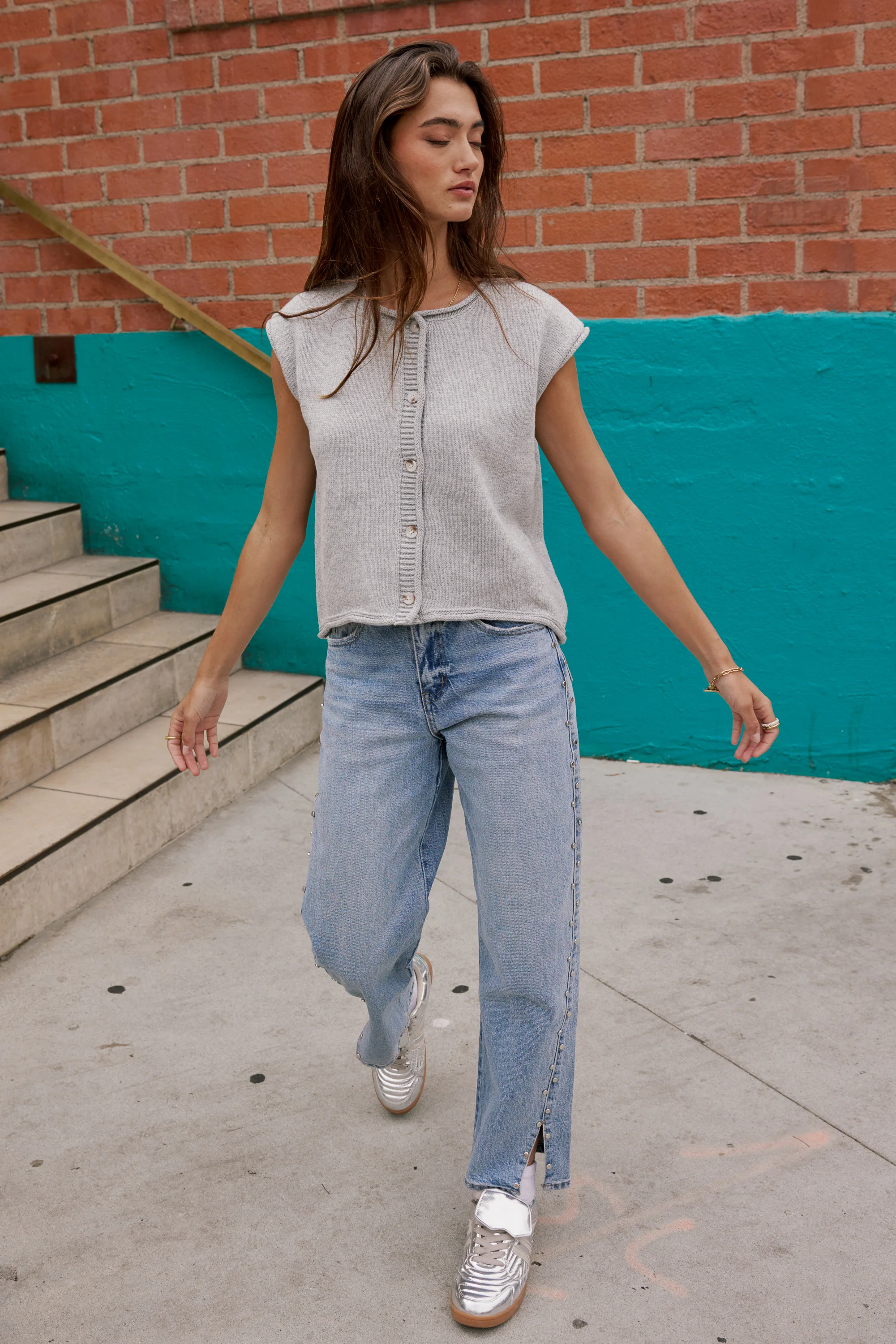 Paige Knit Sweater in Grey - Image 10