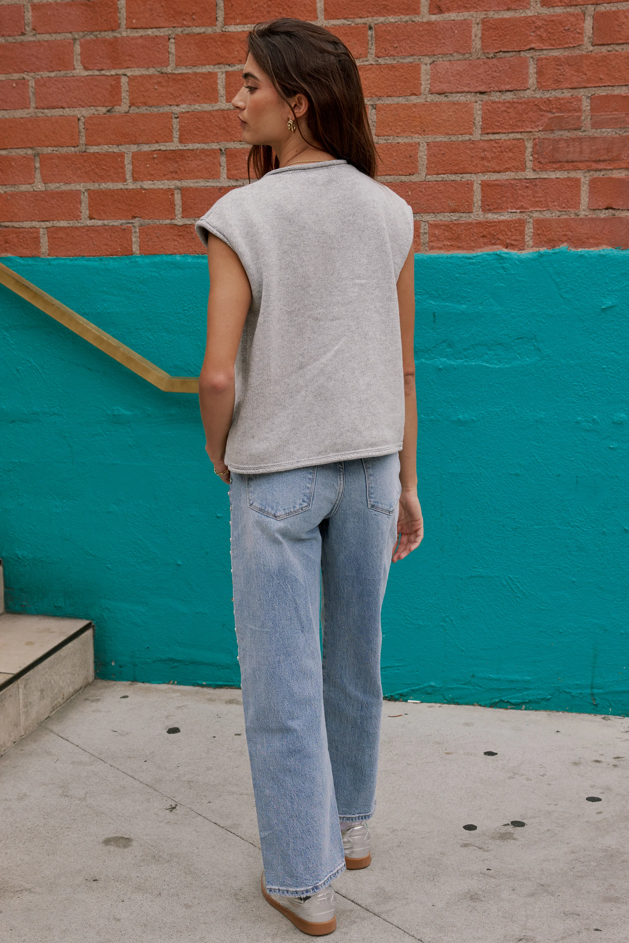 Paige Knit Sweater in Grey - Image 12