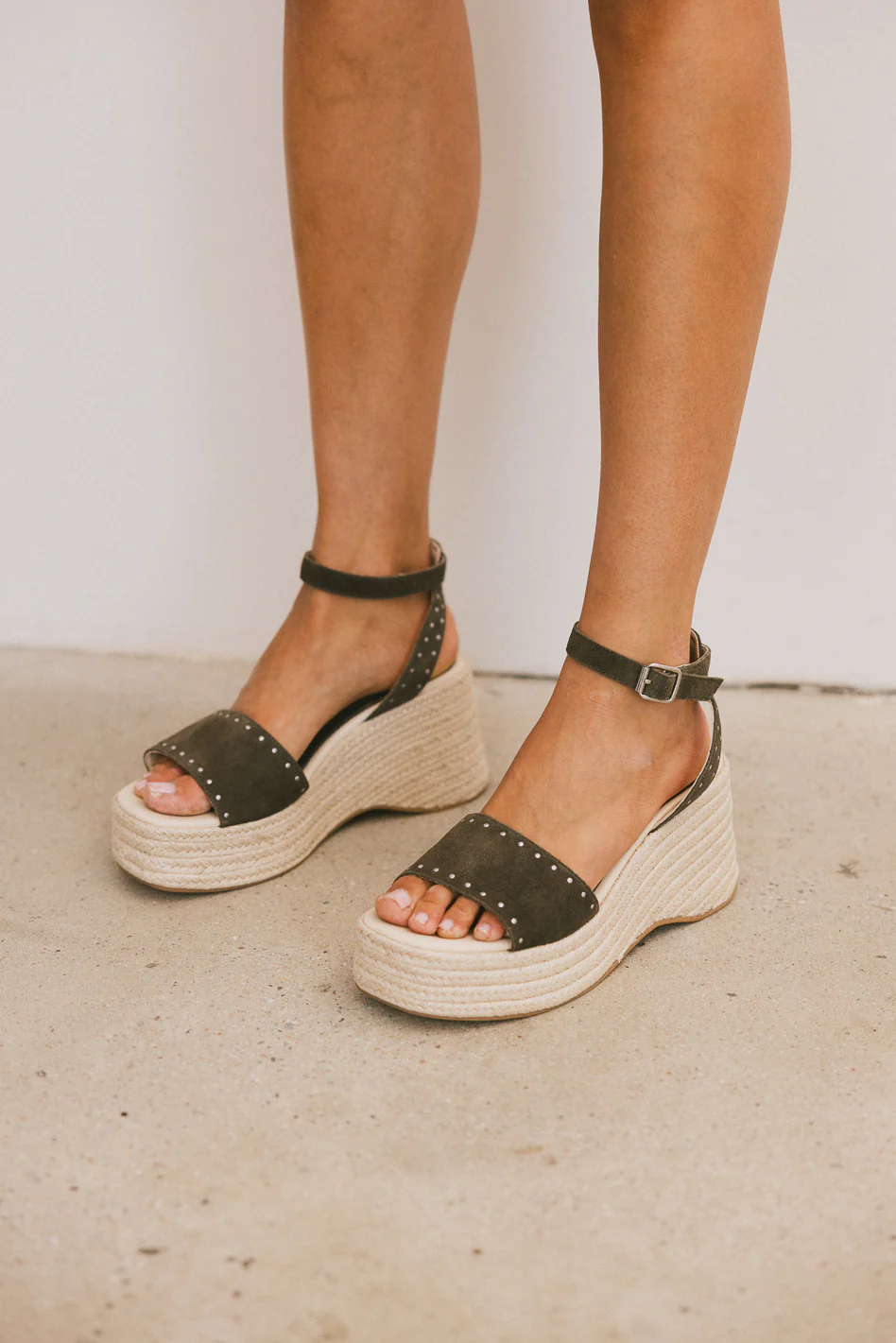 Pascha Wedge Sandal in Olive - FINAL SALE - Image 2