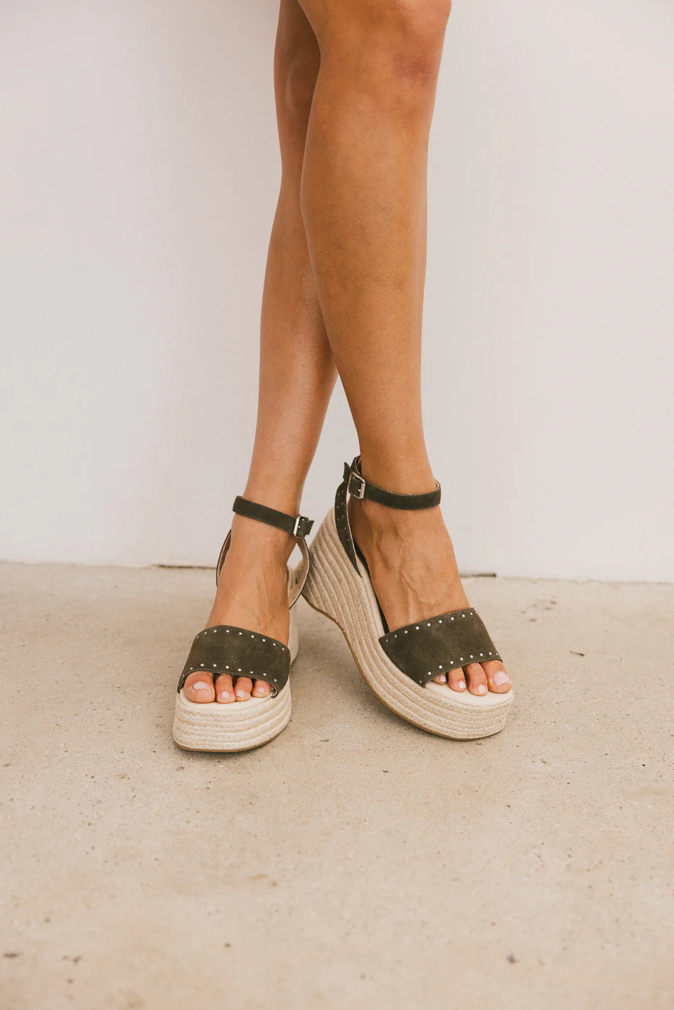 Pascha Wedge Sandal in Olive - FINAL SALE - Image 3