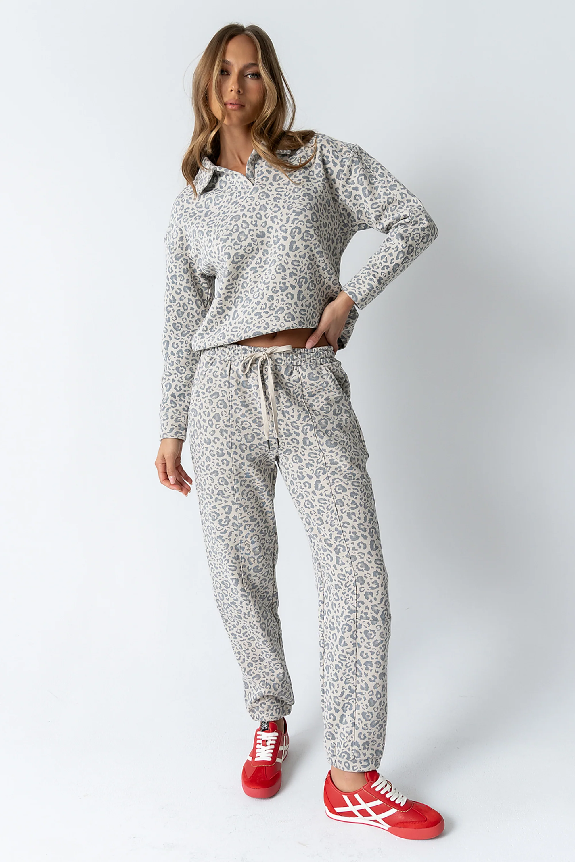 Patricia Barrel Sweatpants in Leopard - FINAL SALE - Image 3