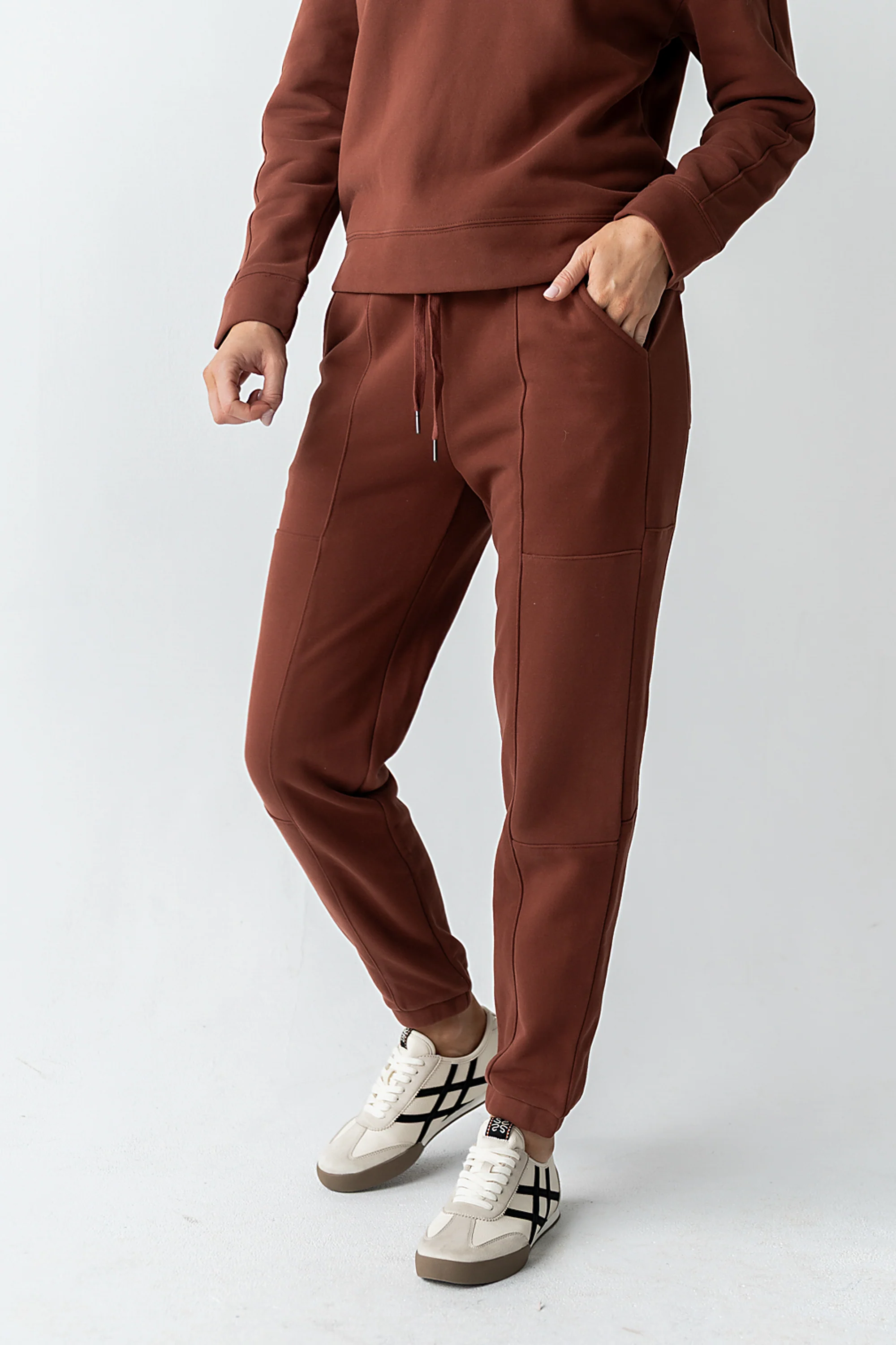 Patricia Barrel Sweatpants in Burgundy - FINAL SALE - Image 2
