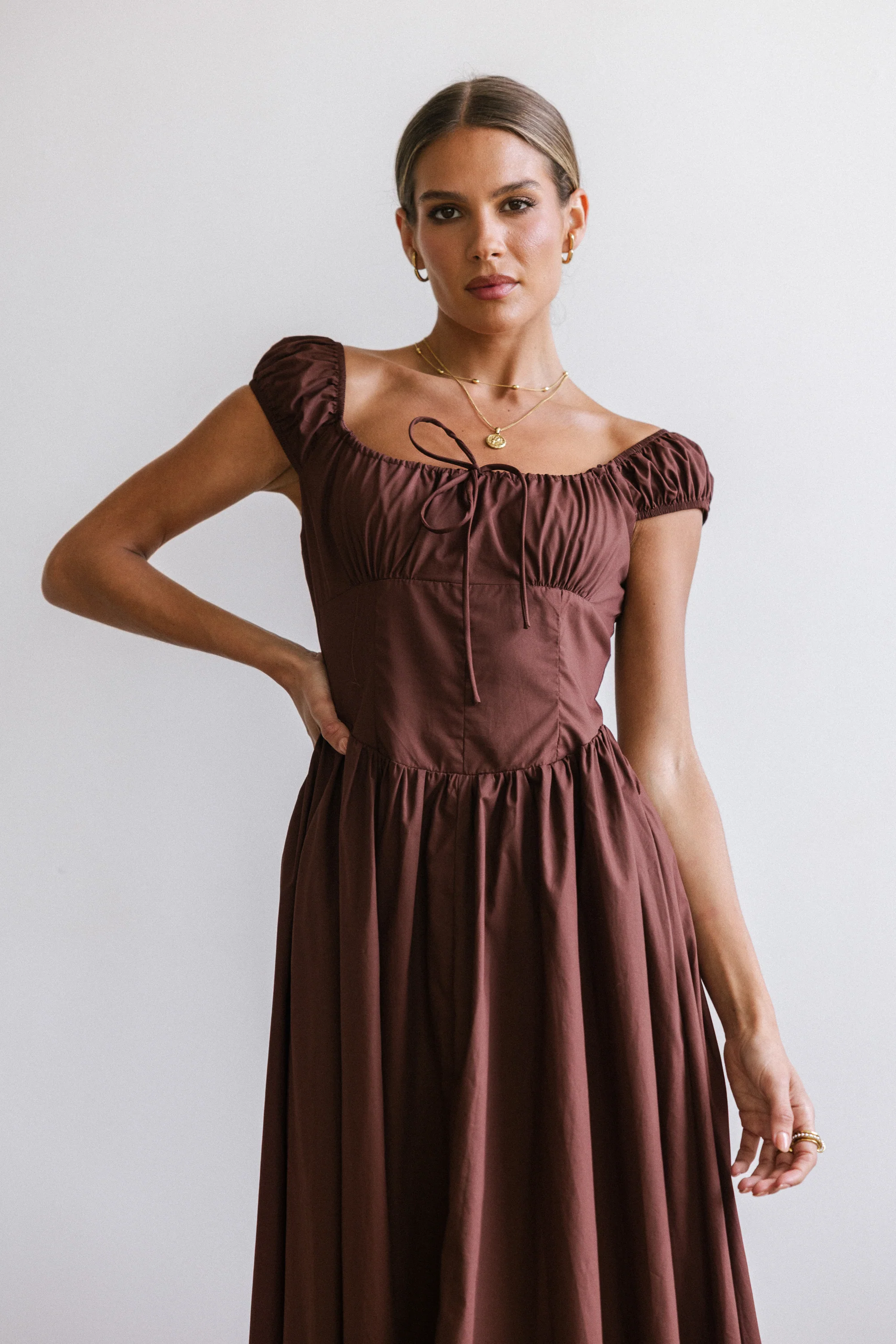 Patricia Midi Dress in Brown - FINAL SALE - Image 2