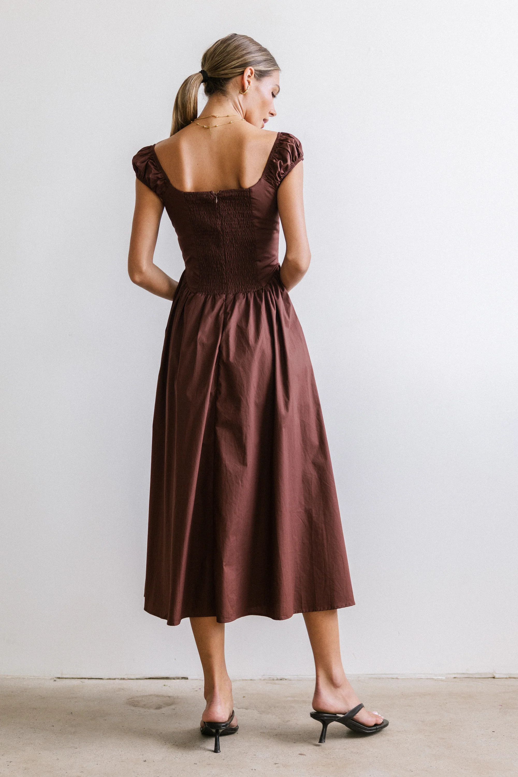 Patricia Midi Dress in Brown - FINAL SALE - Image 3