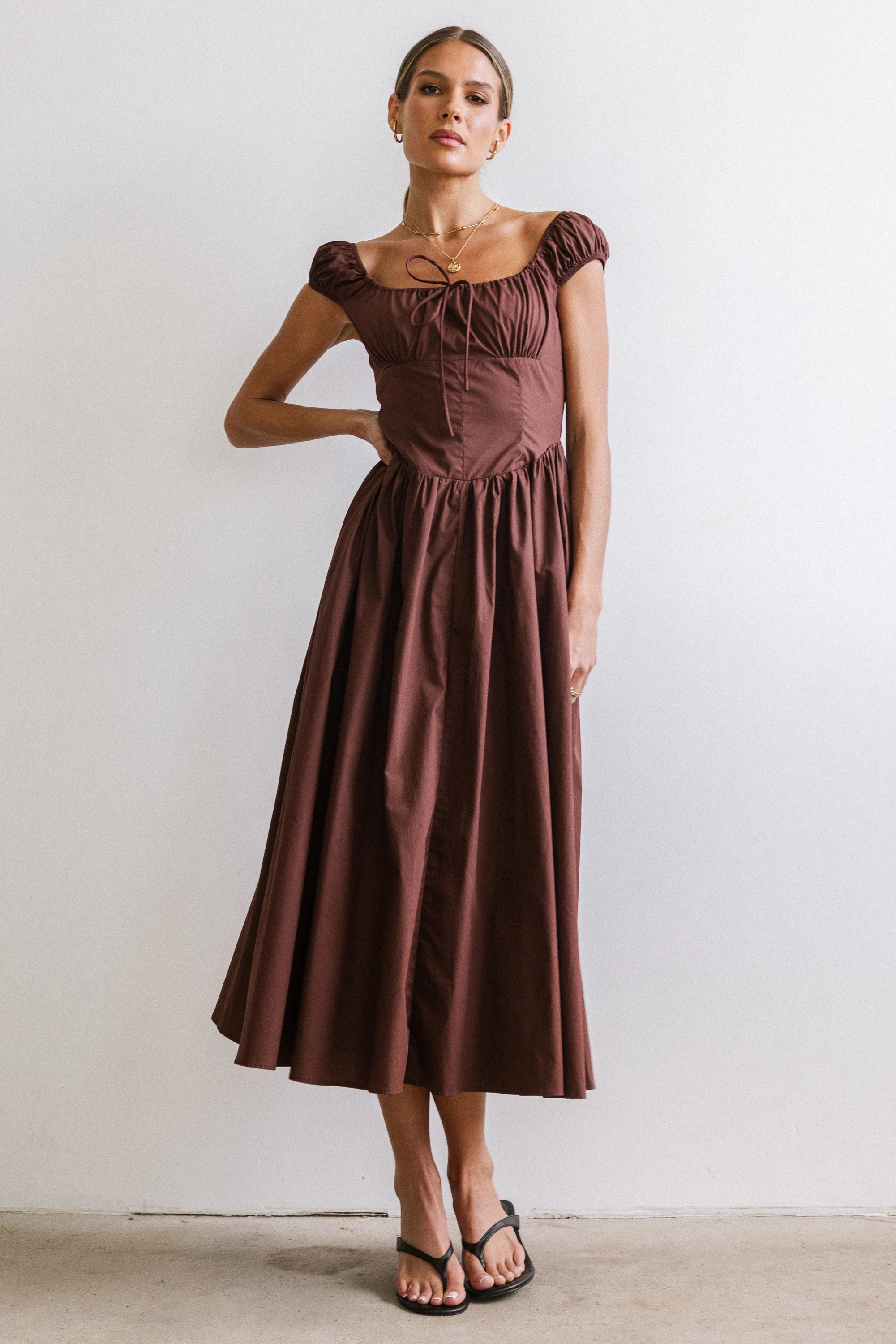 Patricia Midi Dress in Brown - FINAL SALE - Image 5