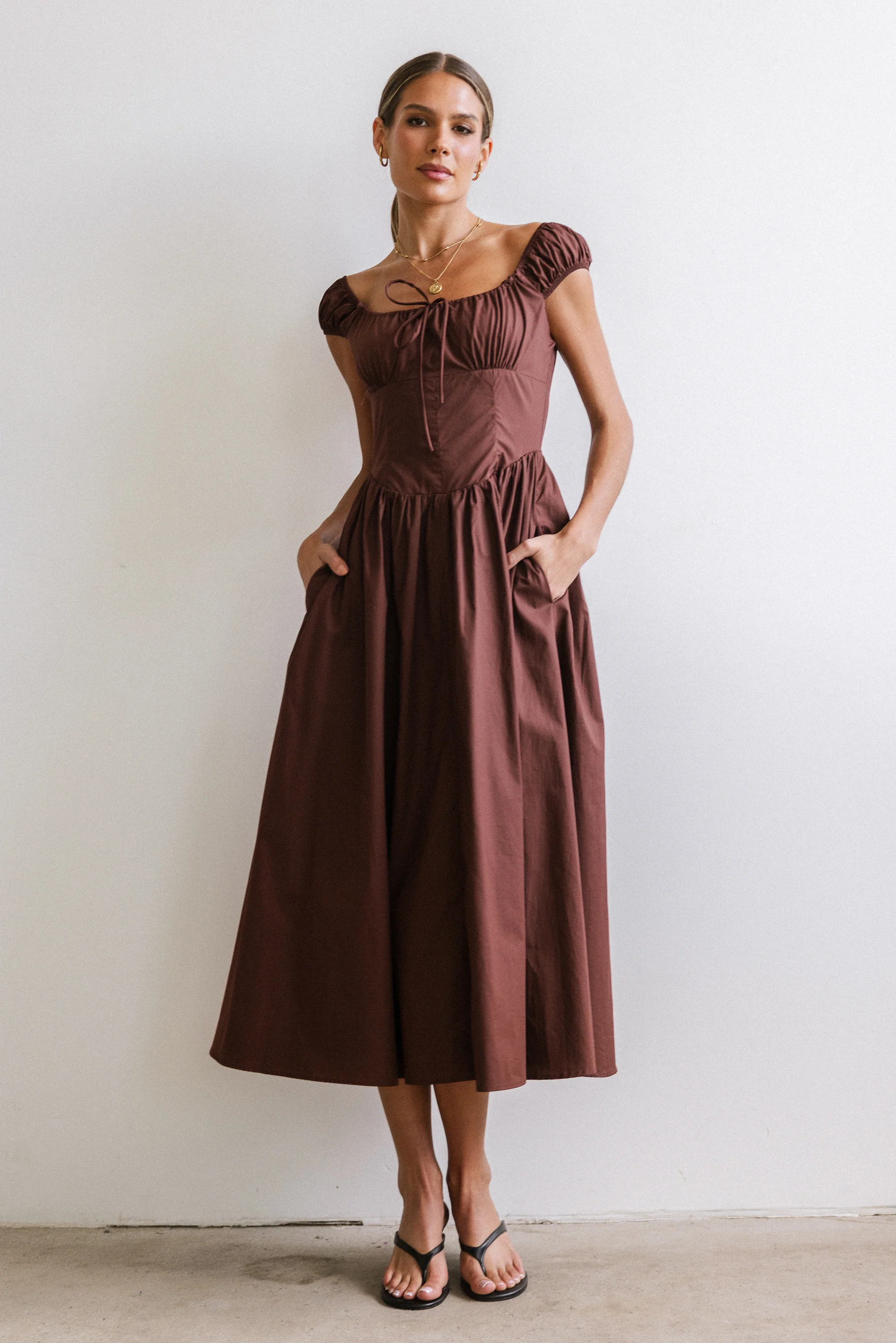 Patricia Midi Dress in Brown - FINAL SALE - Image 7