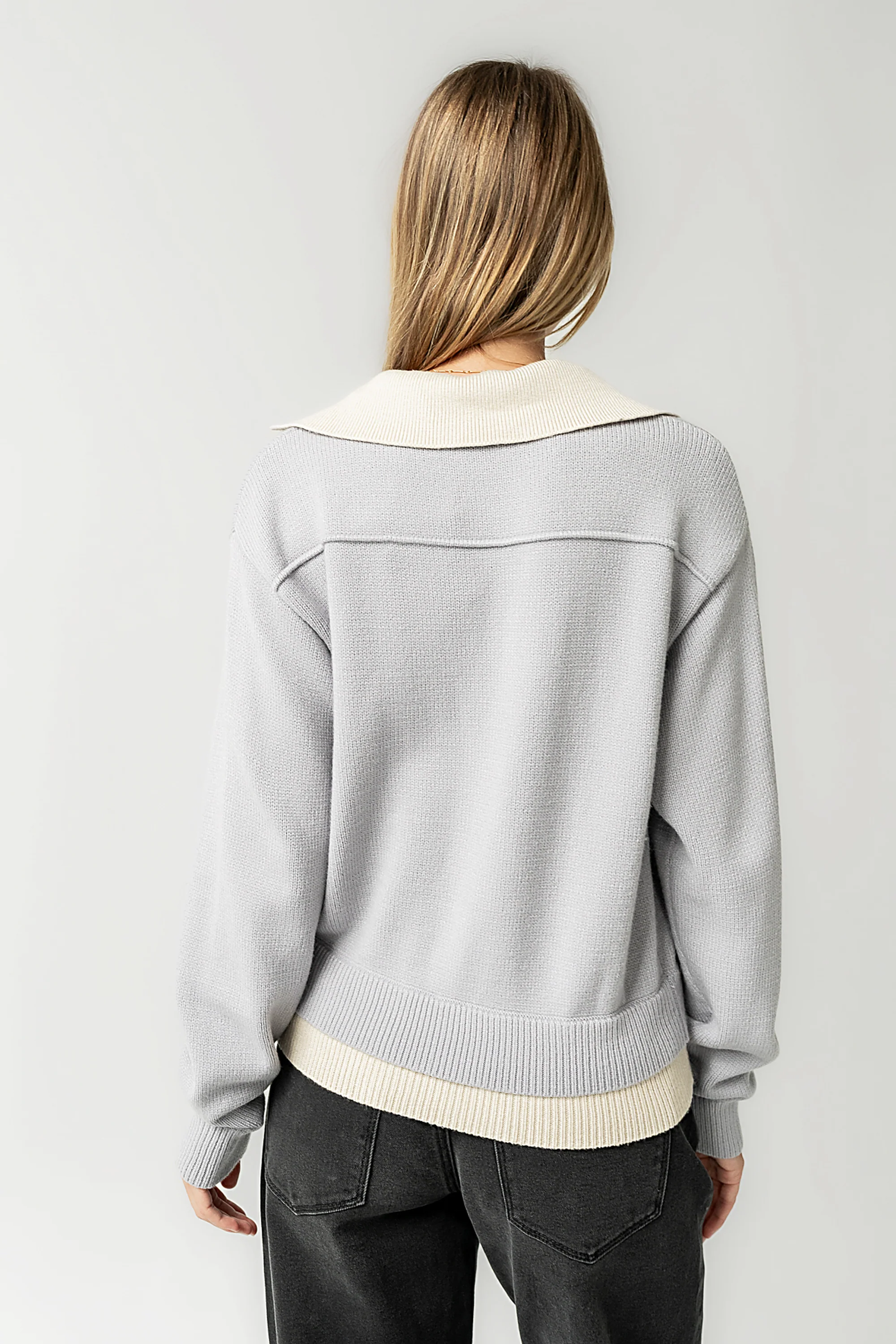 Pattie Collared Sweater in Blue - FINAL SALE - Image 2