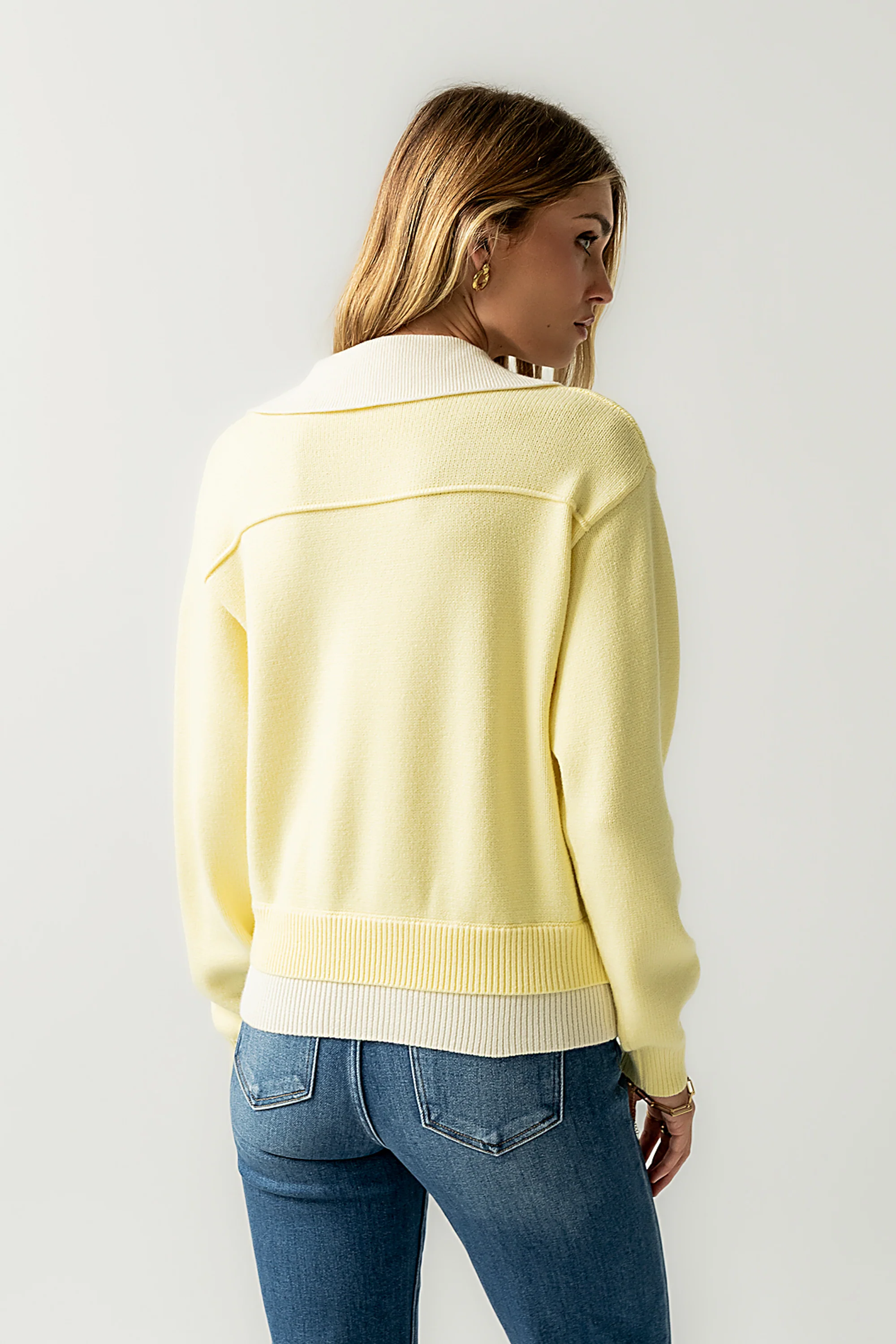 Pattie Collared Sweater in Yellow - FINAL SALE - Image 5