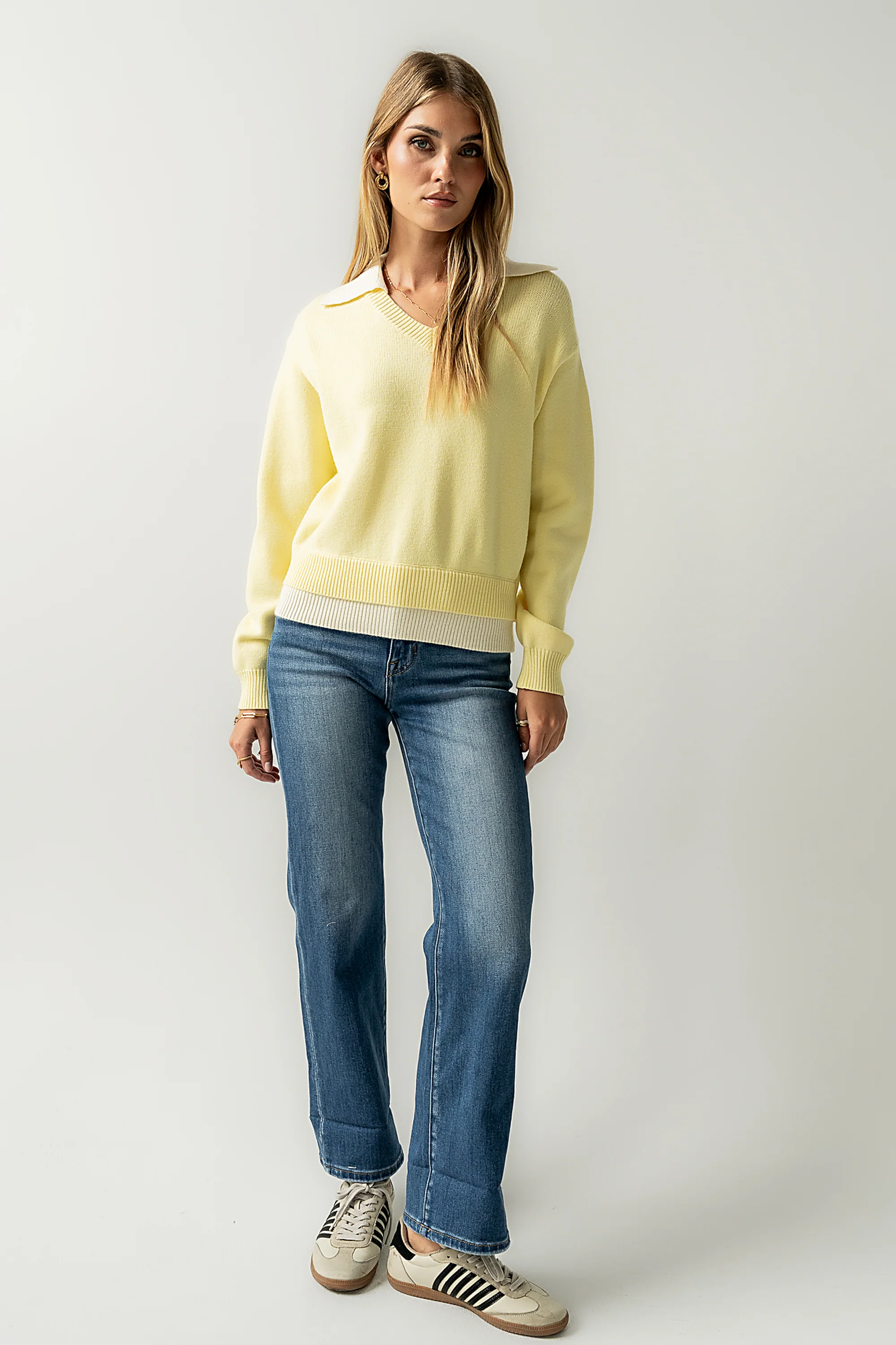 Pattie Collared Sweater in Yellow - FINAL SALE - Image 8