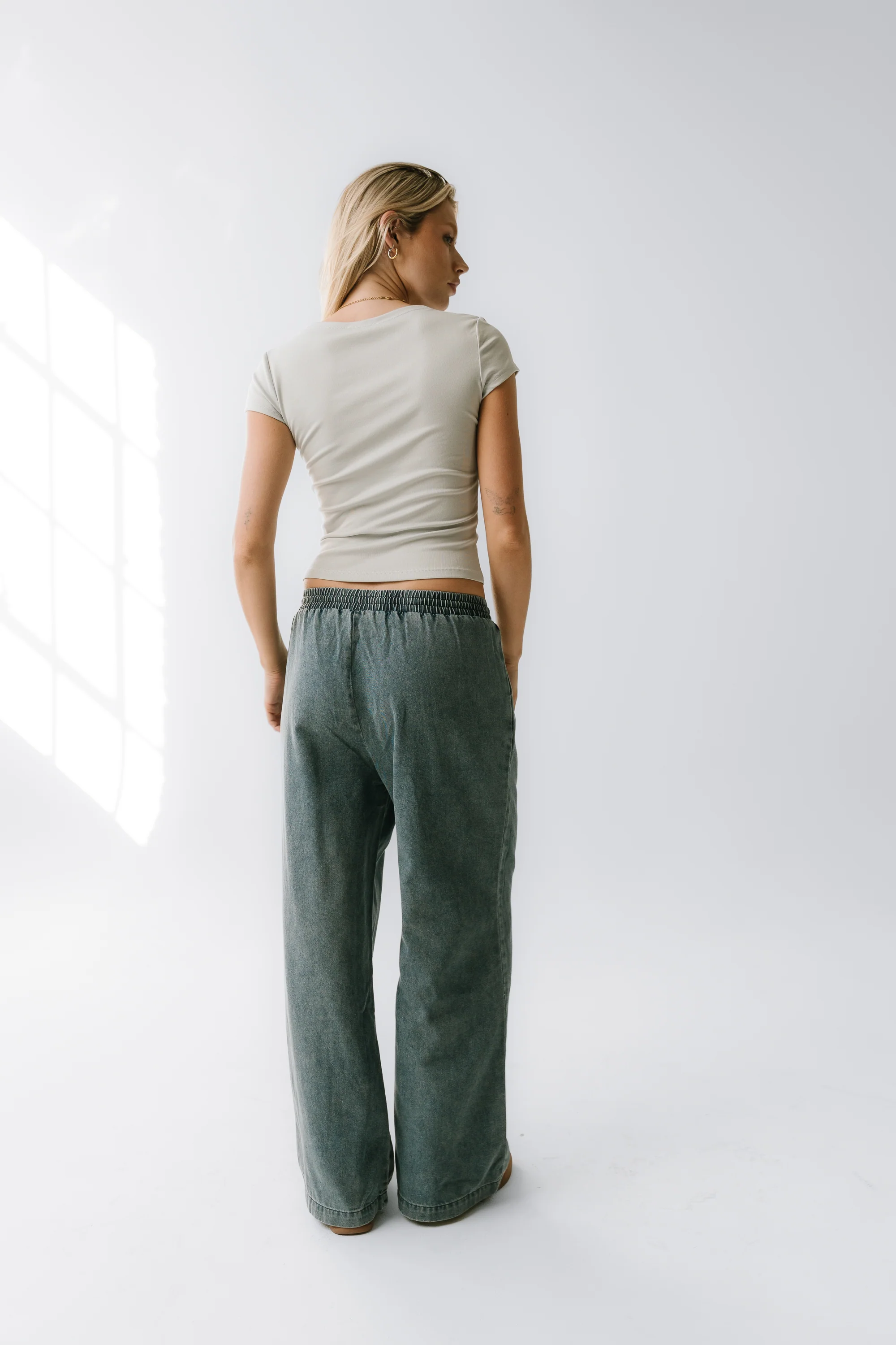 Paula Cowl Neck Top in Light Blue - FINAL SALE - Image 2