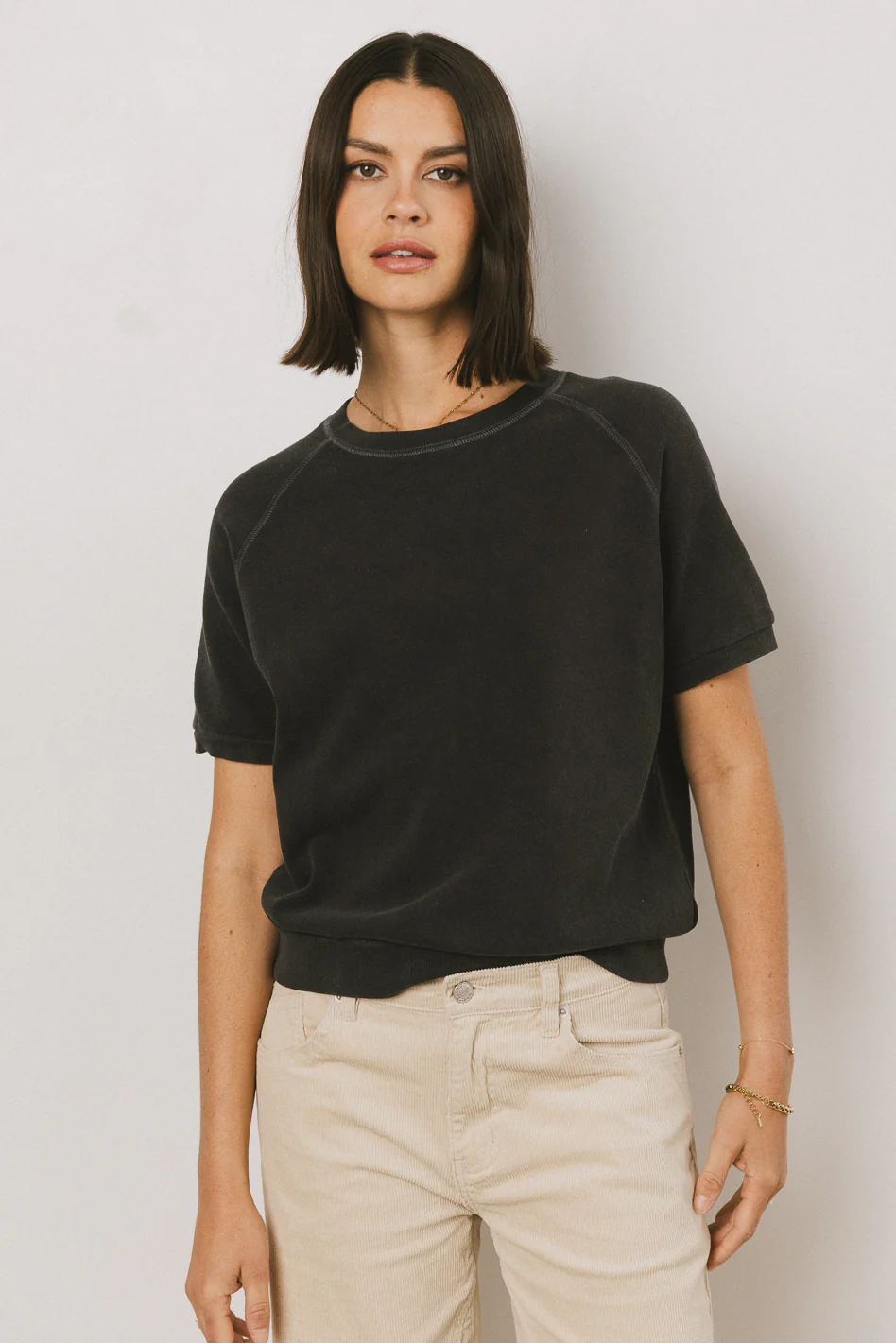 Pauly Short Sleeve Top in Black - FINAL SALE - Image 3