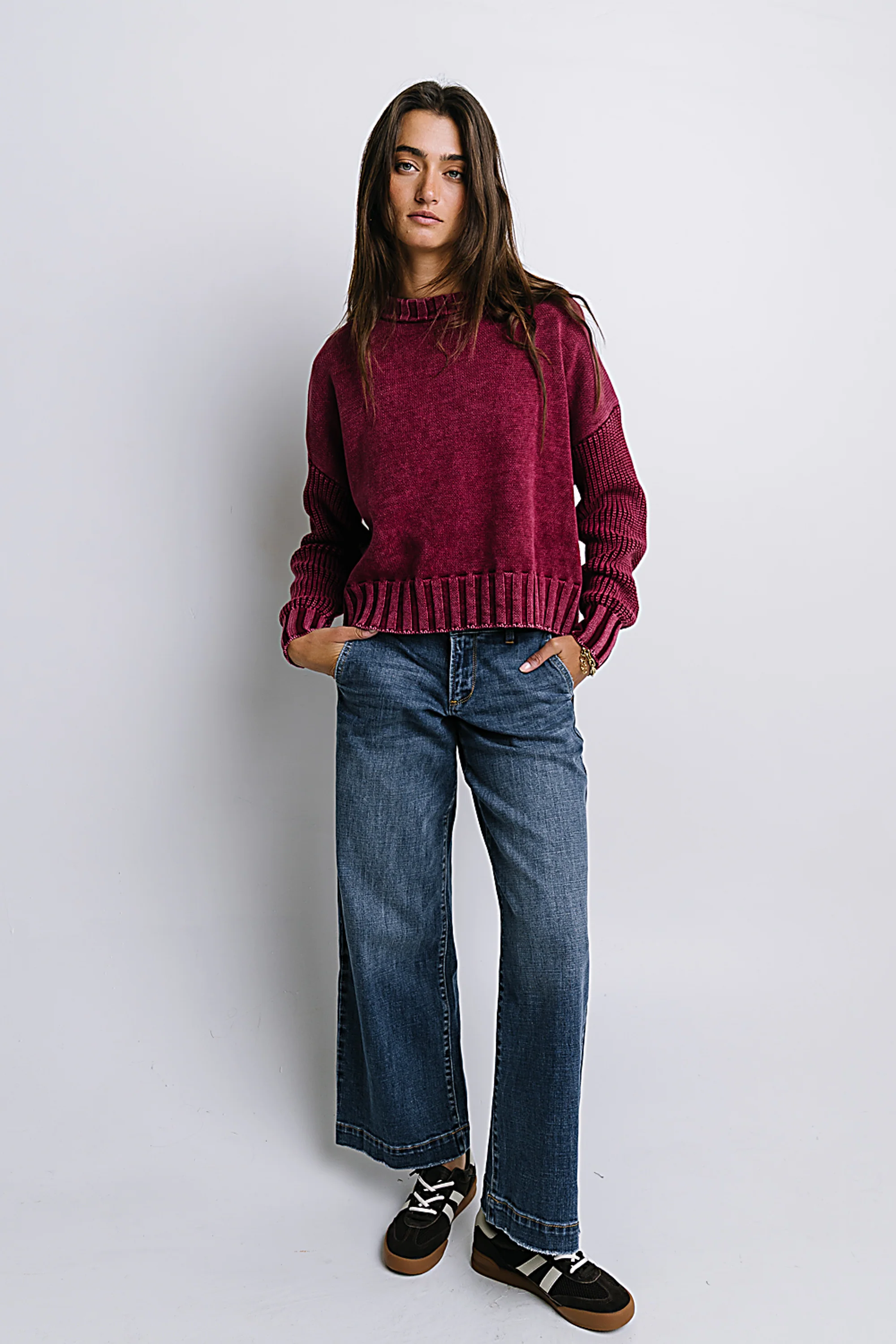 Payton Knit Sweater in Burgundy - FINAL SALE - Image 6