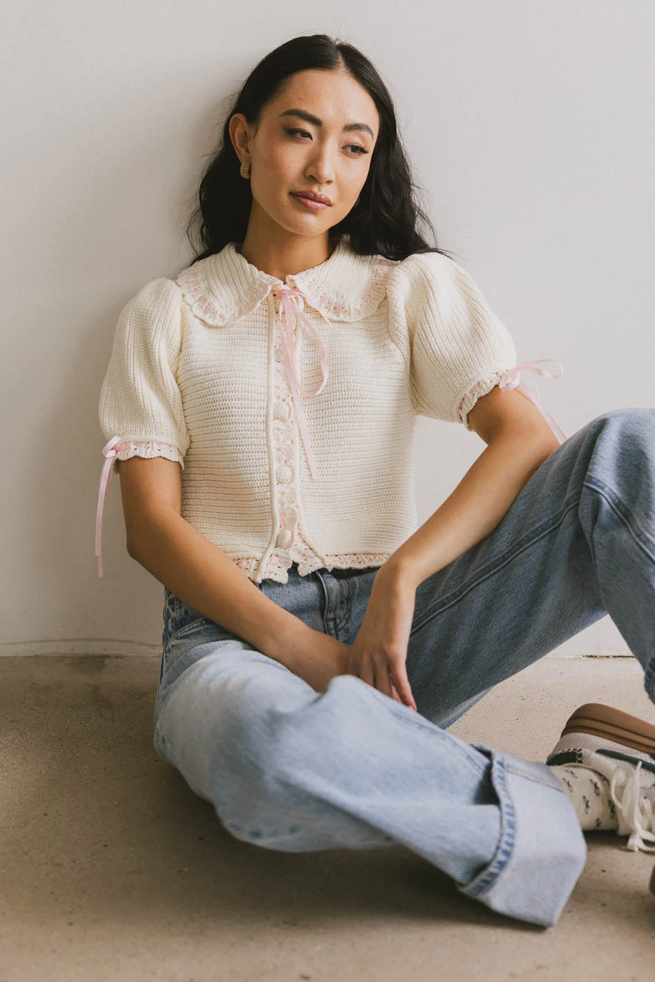 Penelope Ribbon Trim Cardigan - FINAL SALE - Image 6