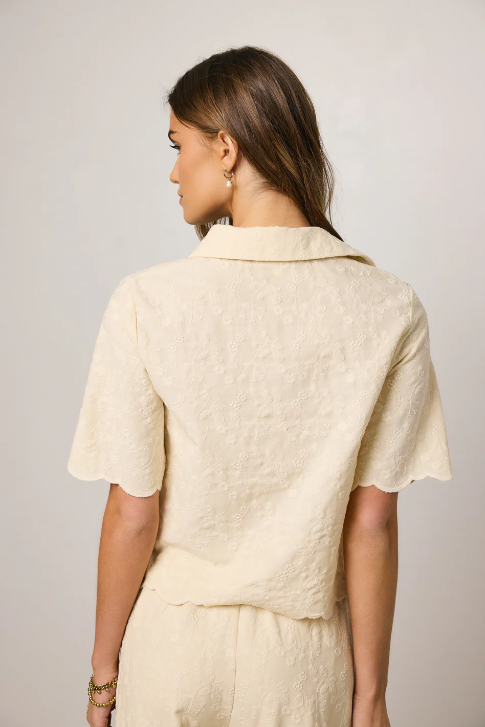 Perrie Floral Button Up in Cream - FINAL SALE - Image 5