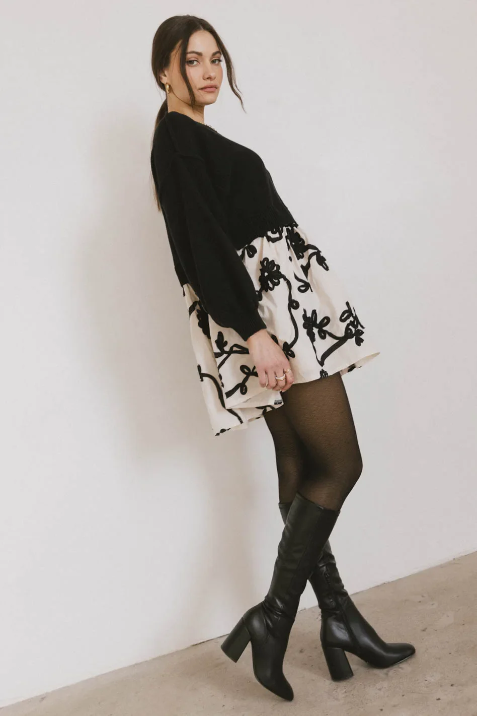 Petra Floral Sweater Dress - FINAL SALE - Image 4