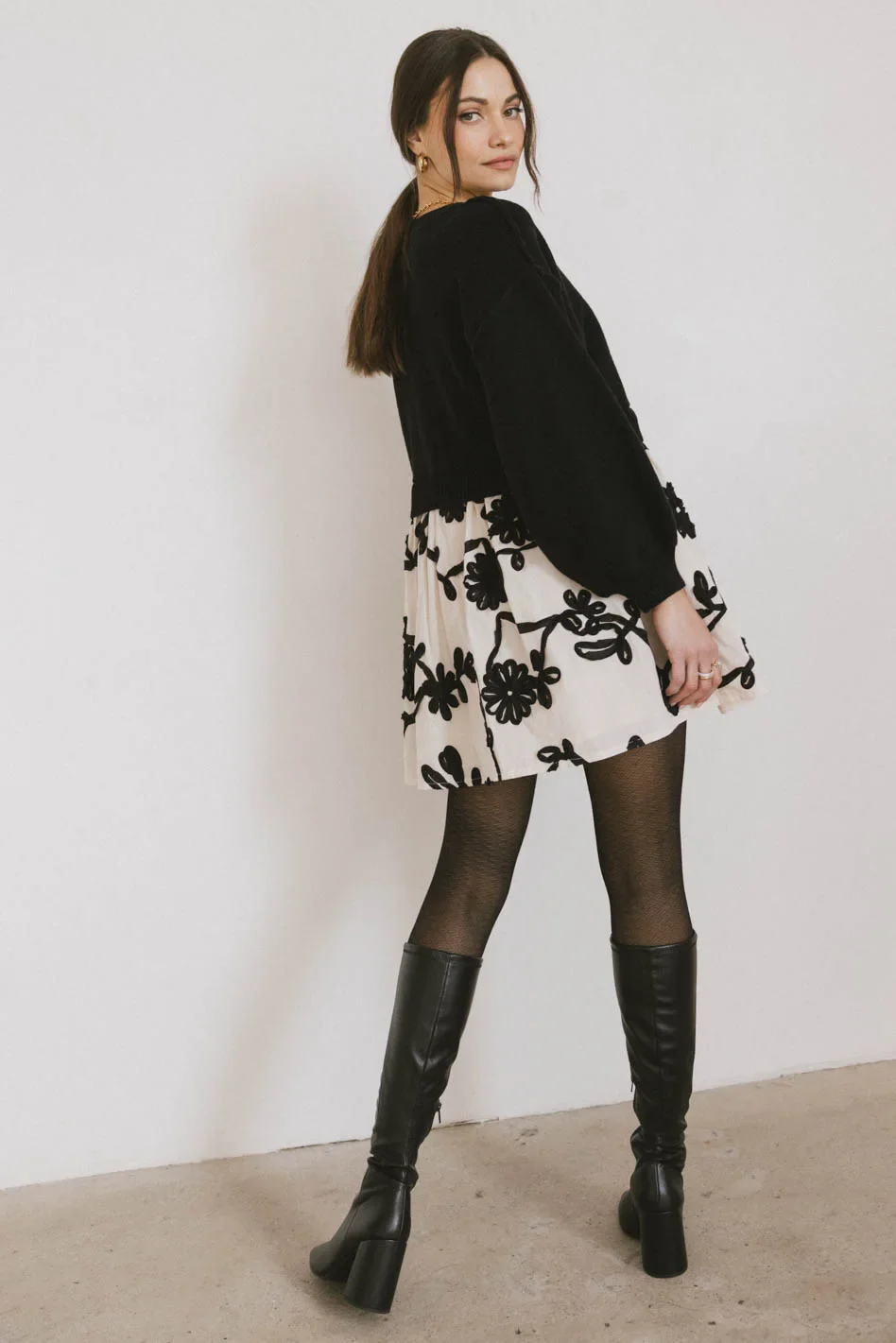 Petra Floral Sweater Dress - FINAL SALE - Image 5