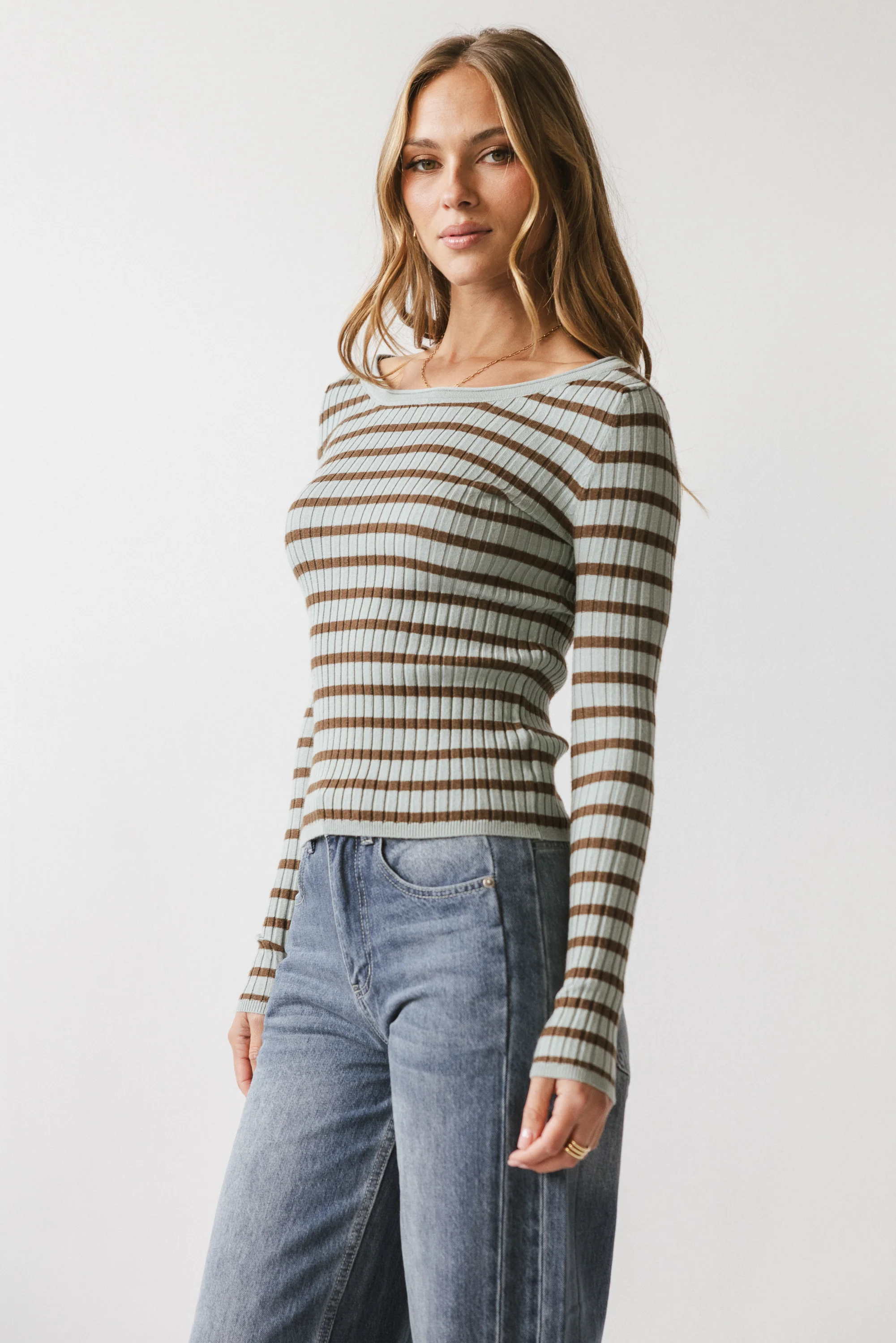 Petra Striped Sweater in Blue - FINAL SALE - Image 2