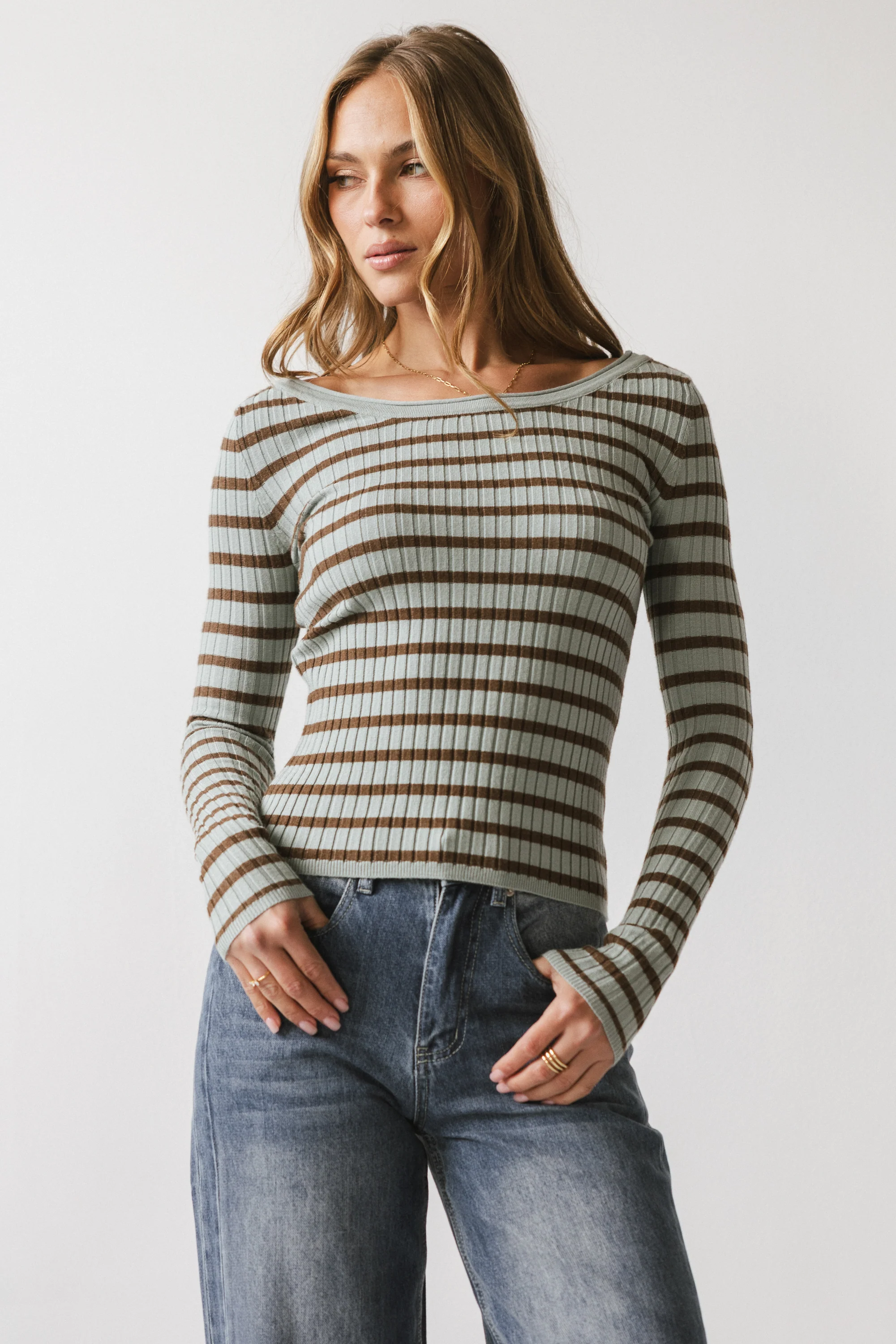 Petra Striped Sweater in Blue - FINAL SALE - Image 3