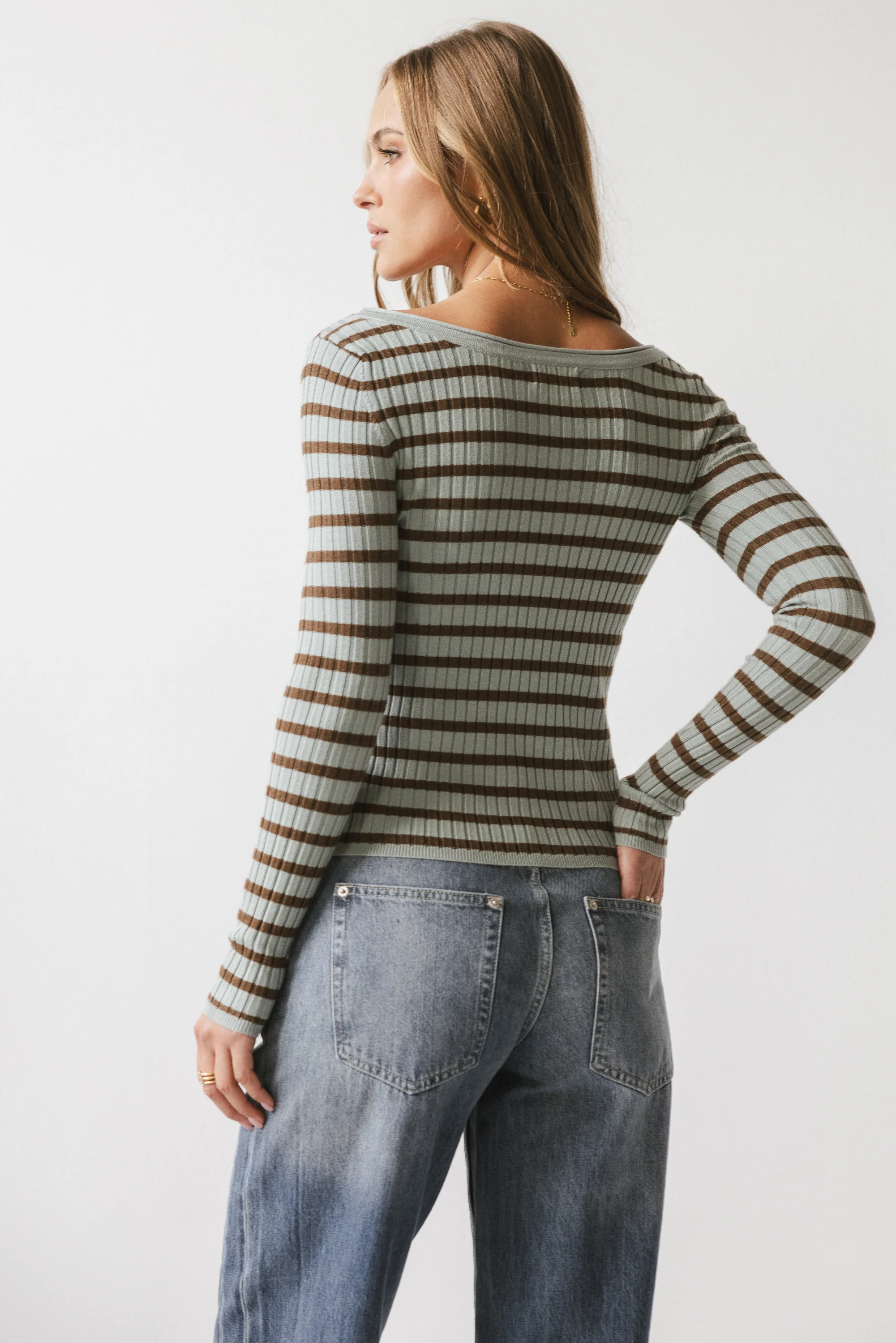Petra Striped Sweater in Blue - FINAL SALE - Image 4