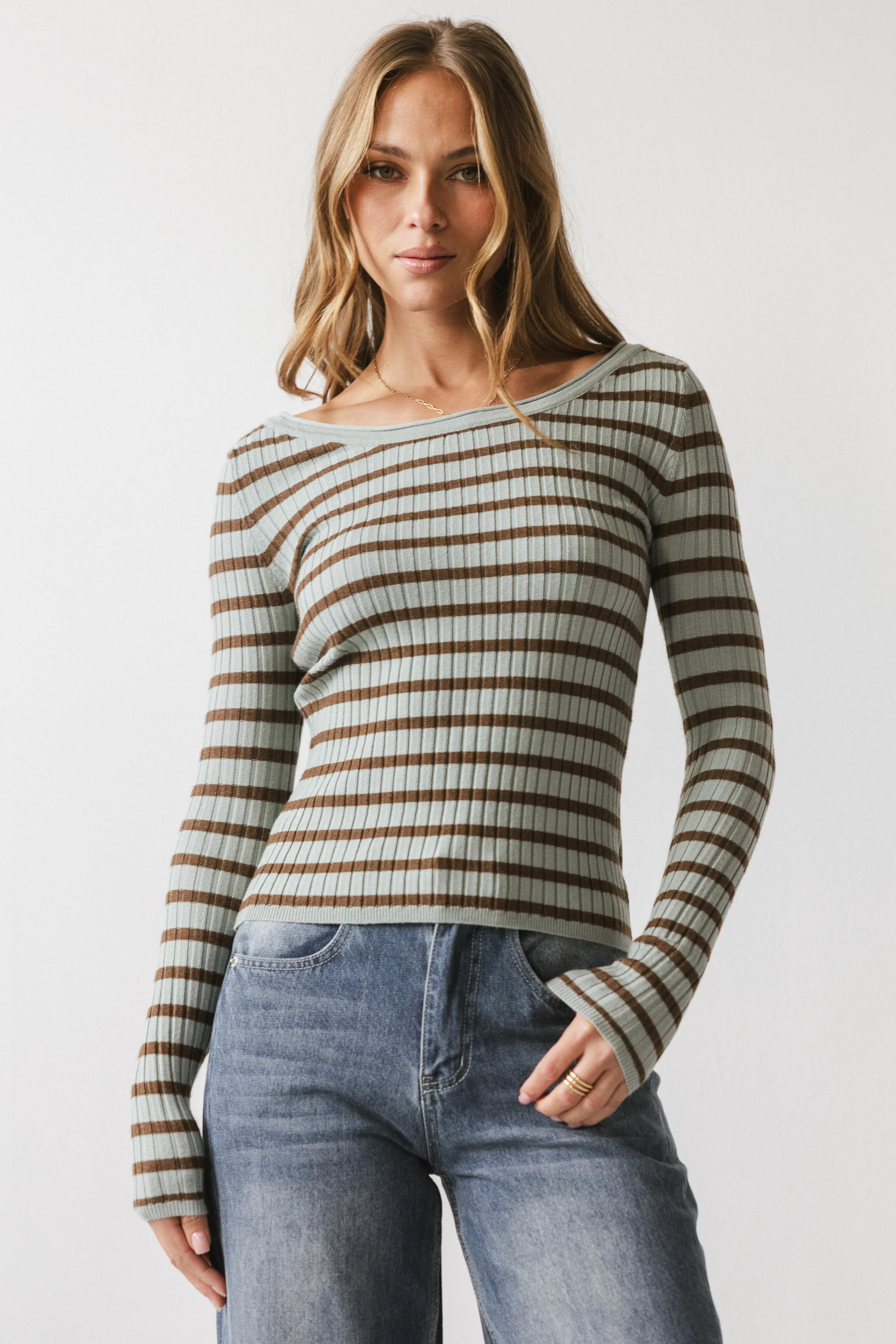 Petra Striped Sweater in Blue - FINAL SALE - Image 5
