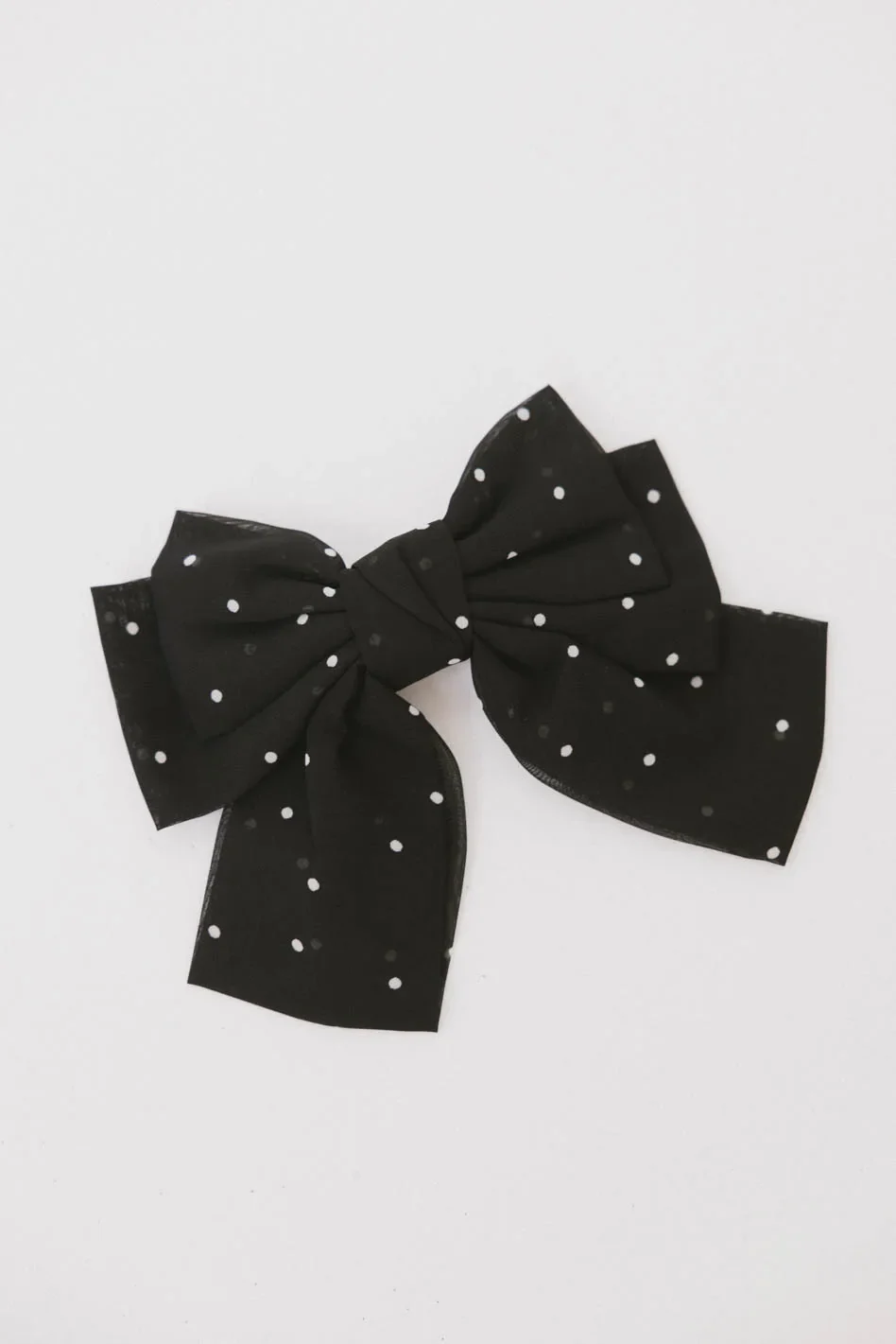 Polka Dot Bow Hair Clip in Black - FINAL SALE