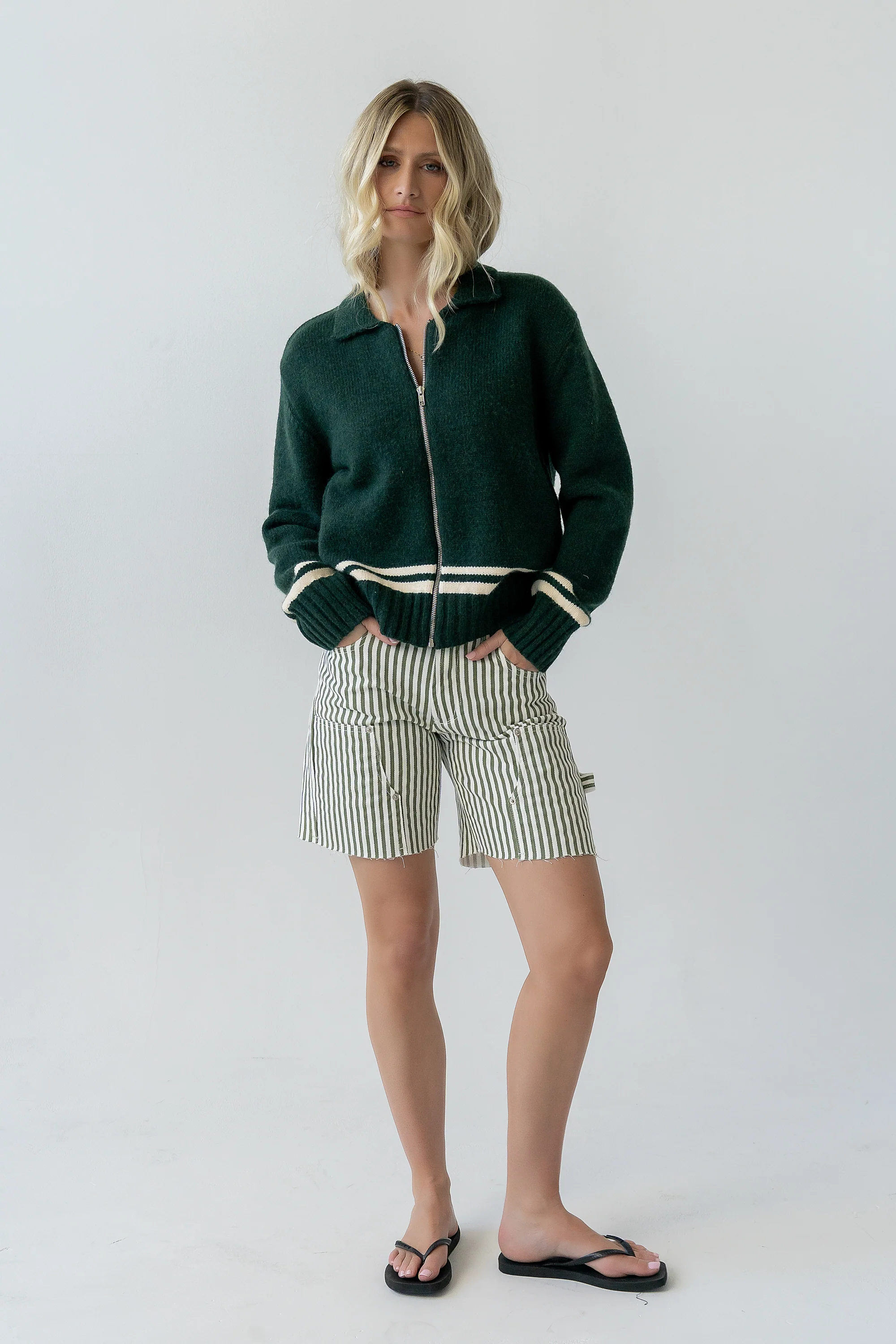 Polly Knit Jacket in Green - Image 2