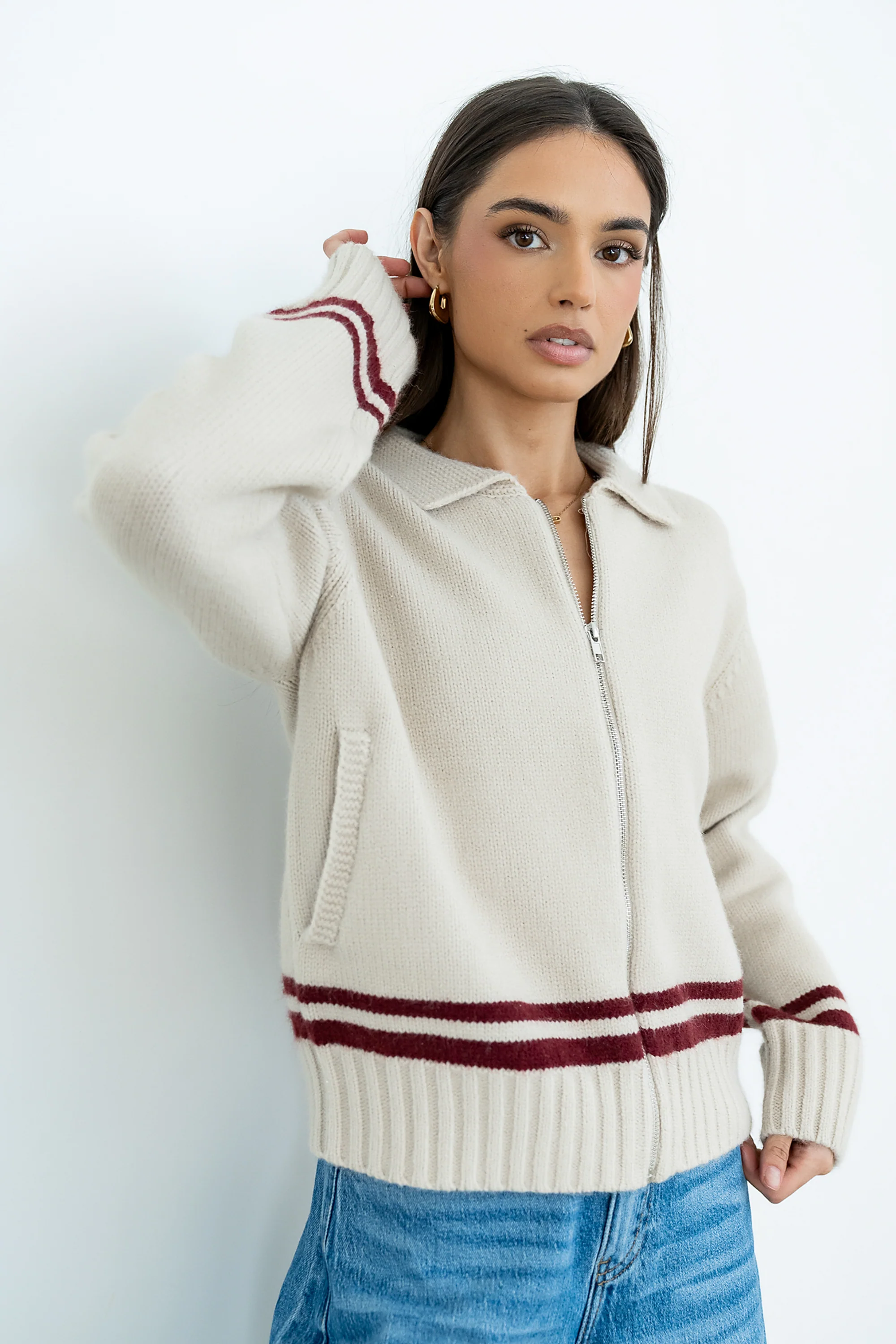 Polly Knit Jacket in Oatmeal - FINAL SALE - Image 7