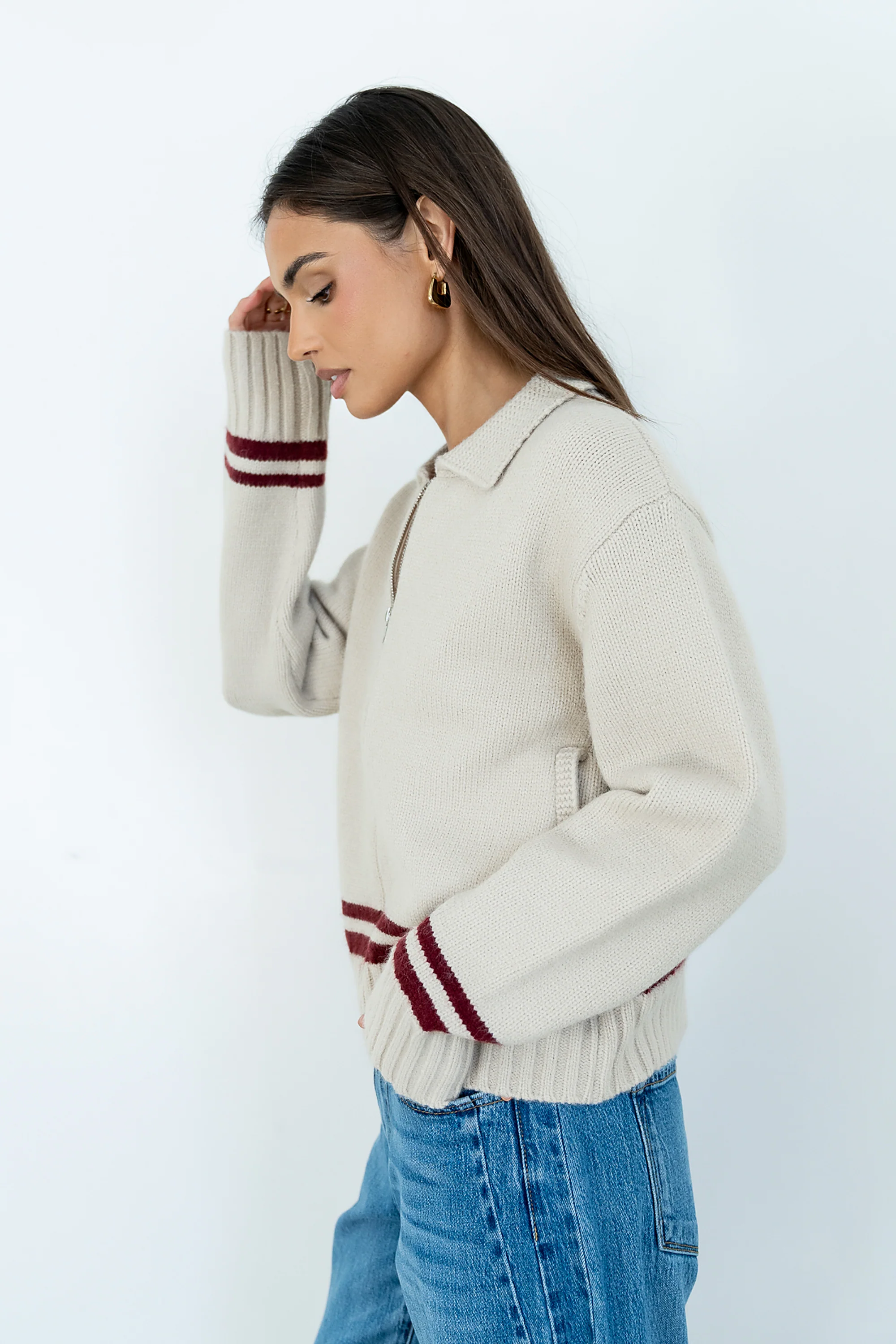 Polly Knit Jacket in Oatmeal - FINAL SALE - Image 9