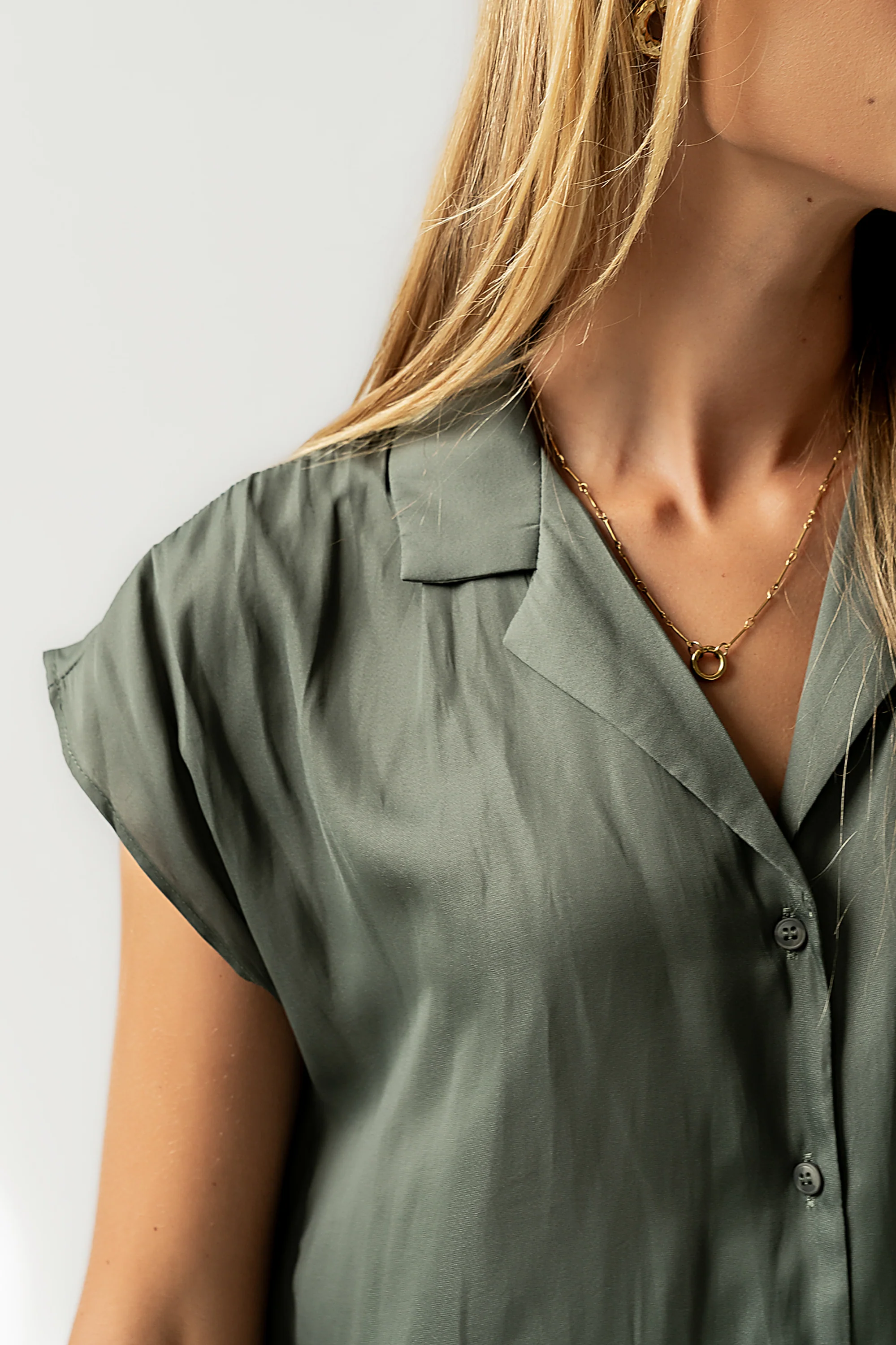 Poppy Collared Blouse in Green - FINAL SALE - Image 8