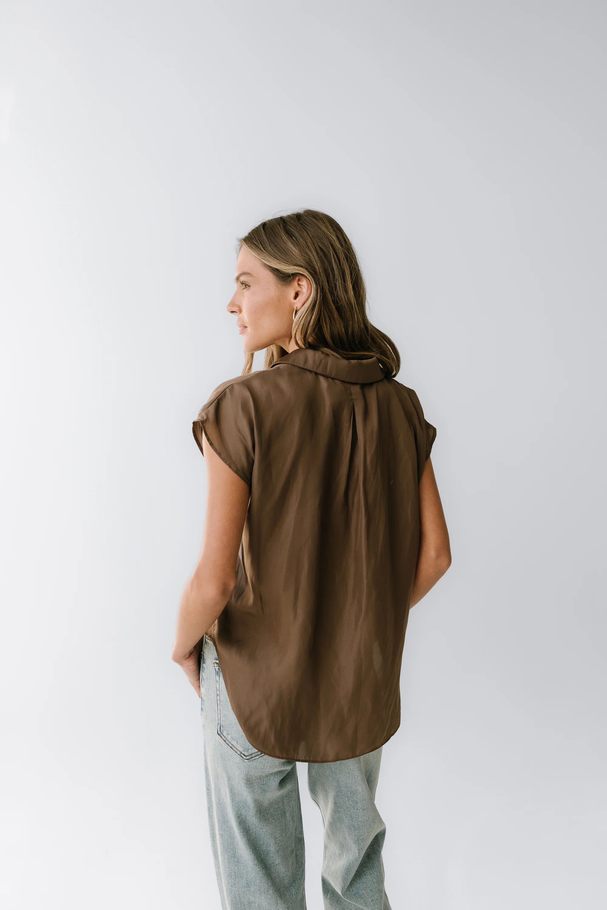 Poppy Collared Blouse in Brown - FINAL SALE - Image 3