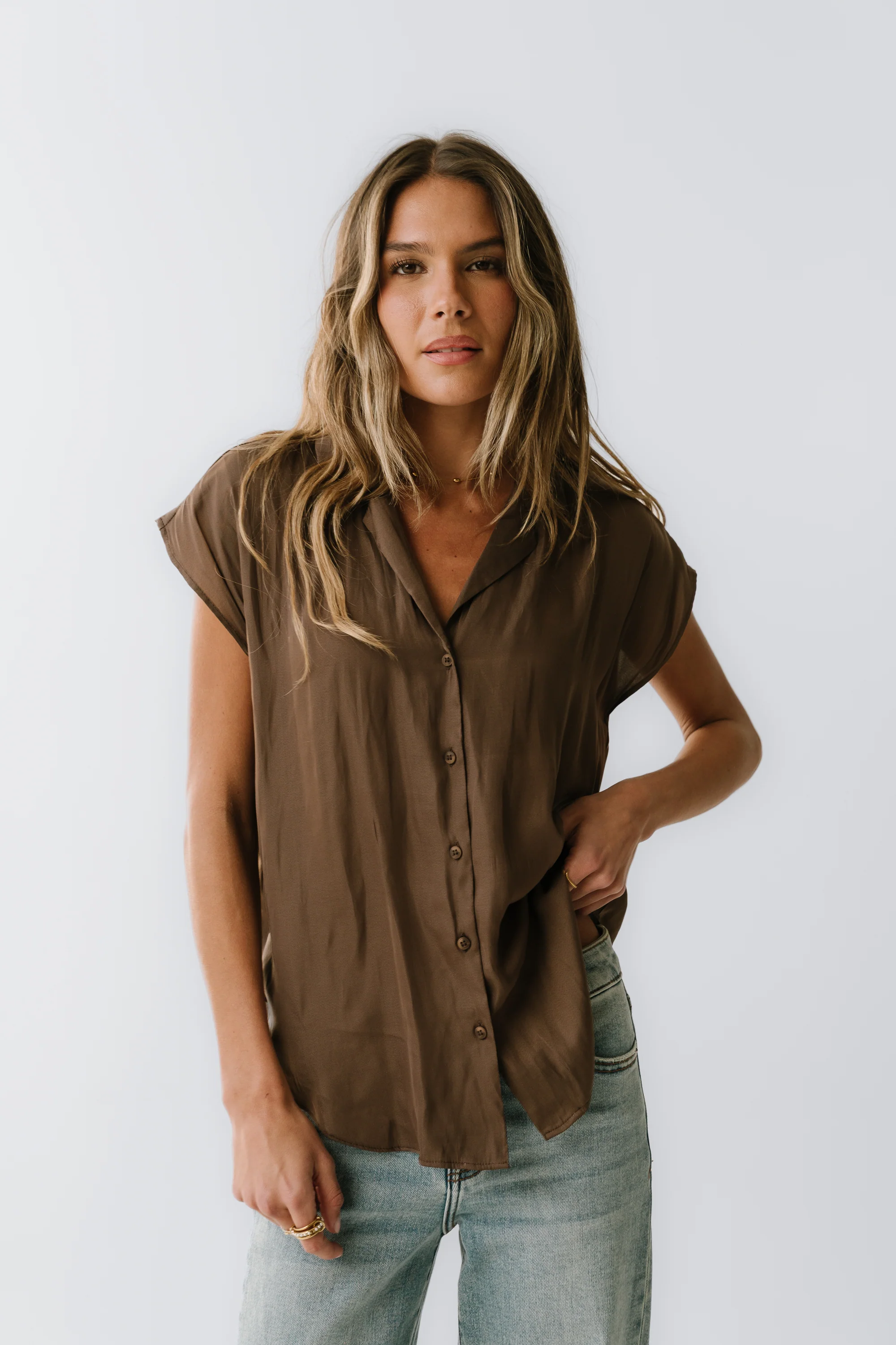 Poppy Collared Blouse in Brown - FINAL SALE - Image 6