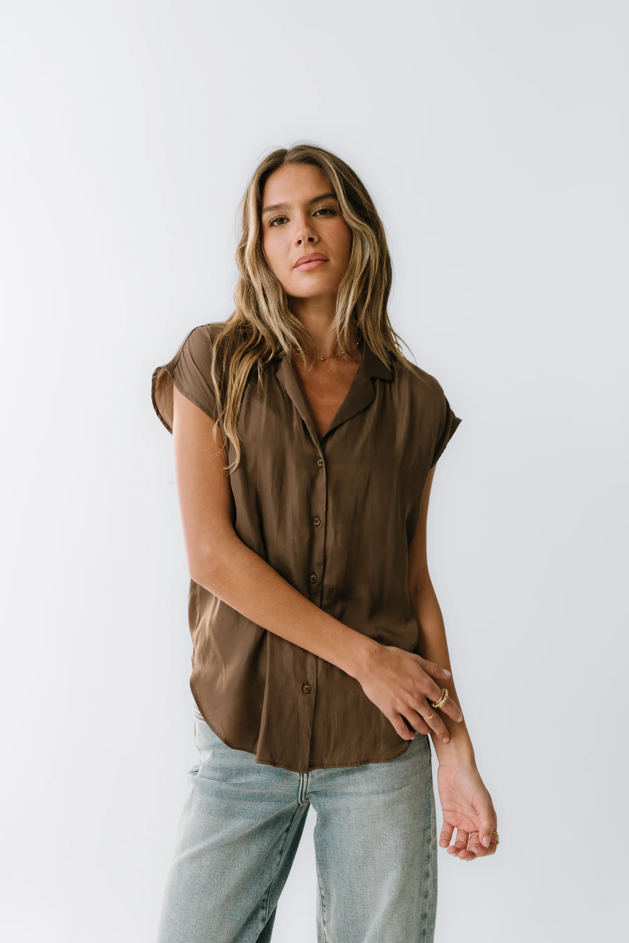 Poppy Collared Blouse in Brown - FINAL SALE - Image 8
