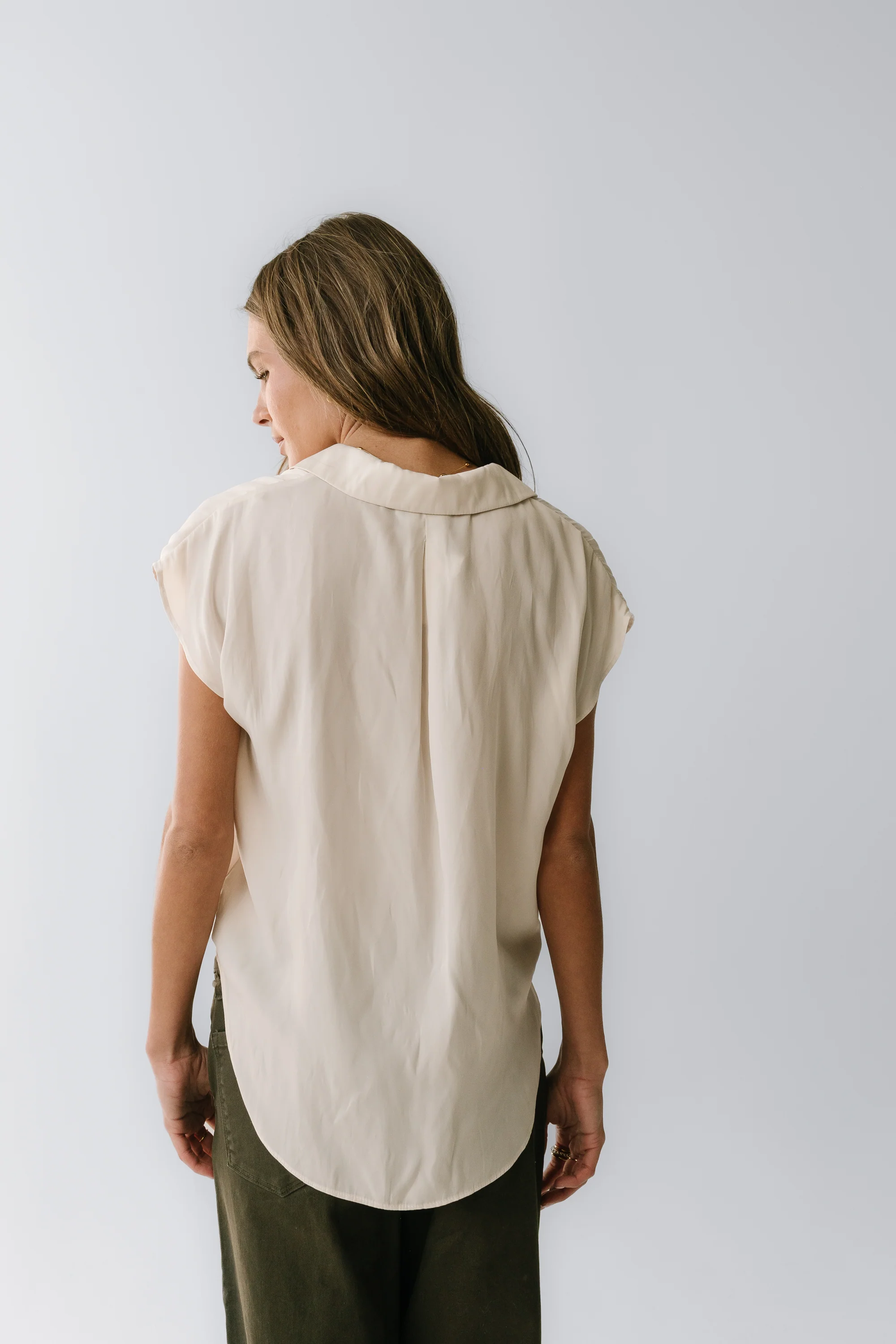 Poppy Collared Blouse in Cream - FINAL SALE - Image 3