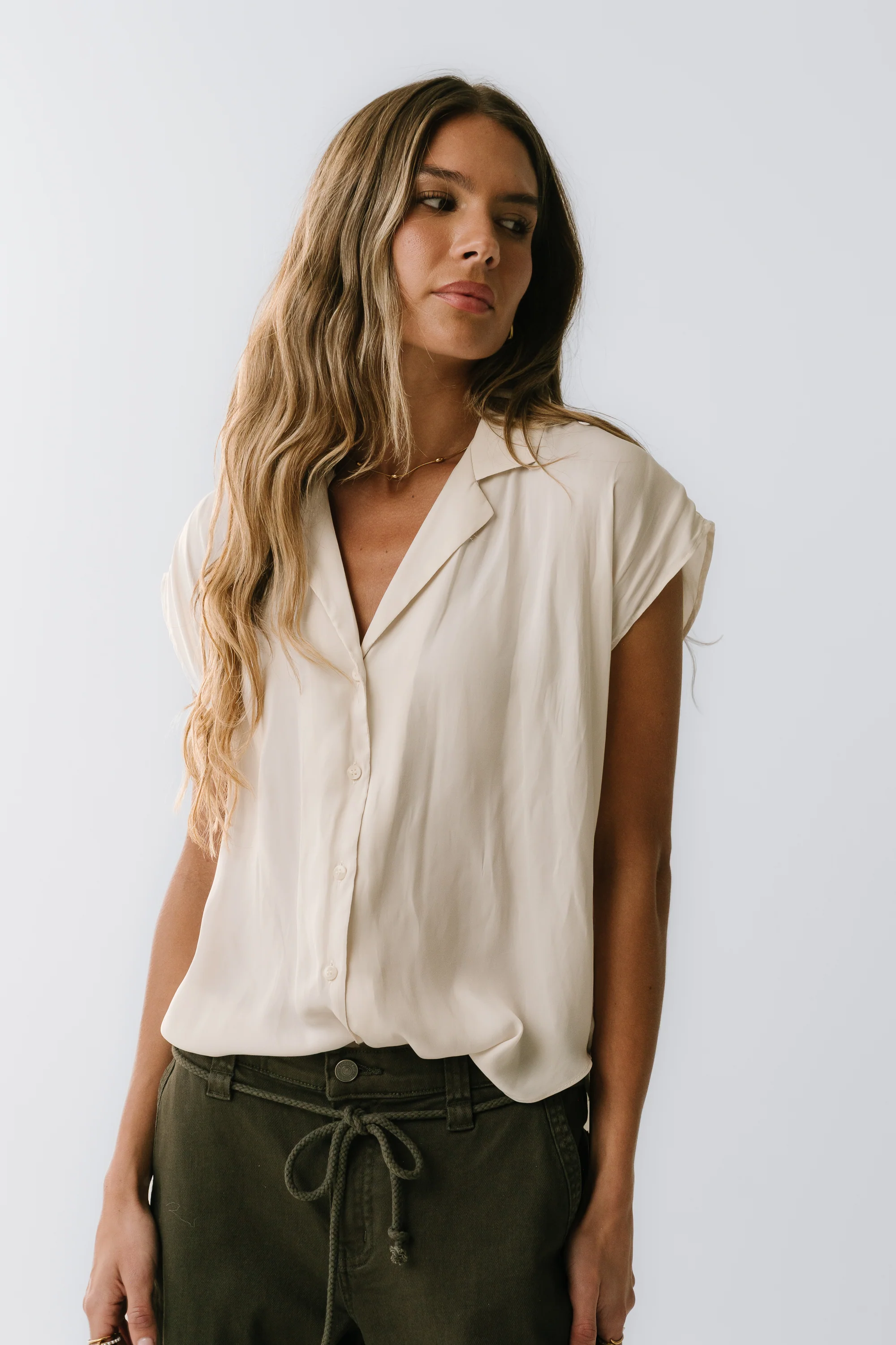 Poppy Collared Blouse in Cream - FINAL SALE - Image 4