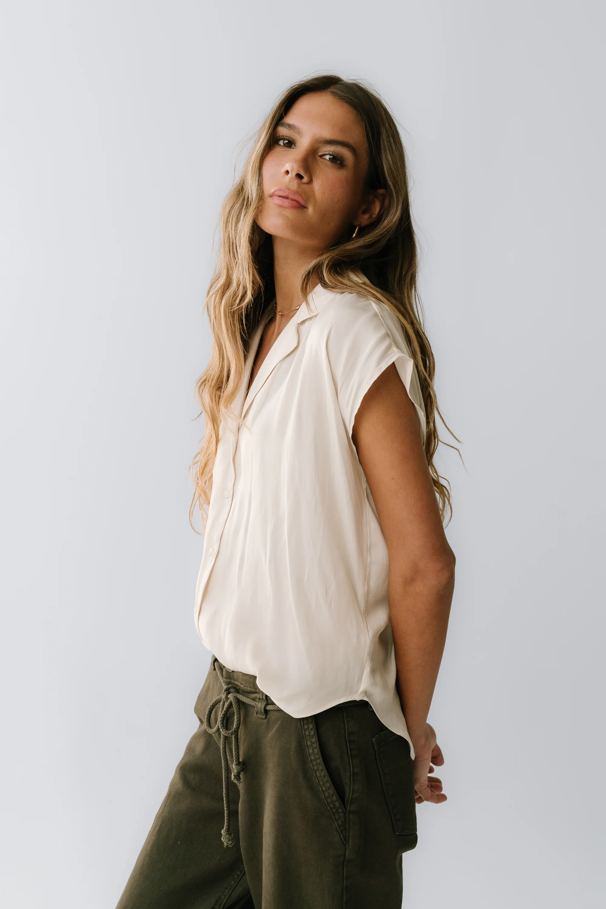 Poppy Collared Blouse in Cream - FINAL SALE - Image 5