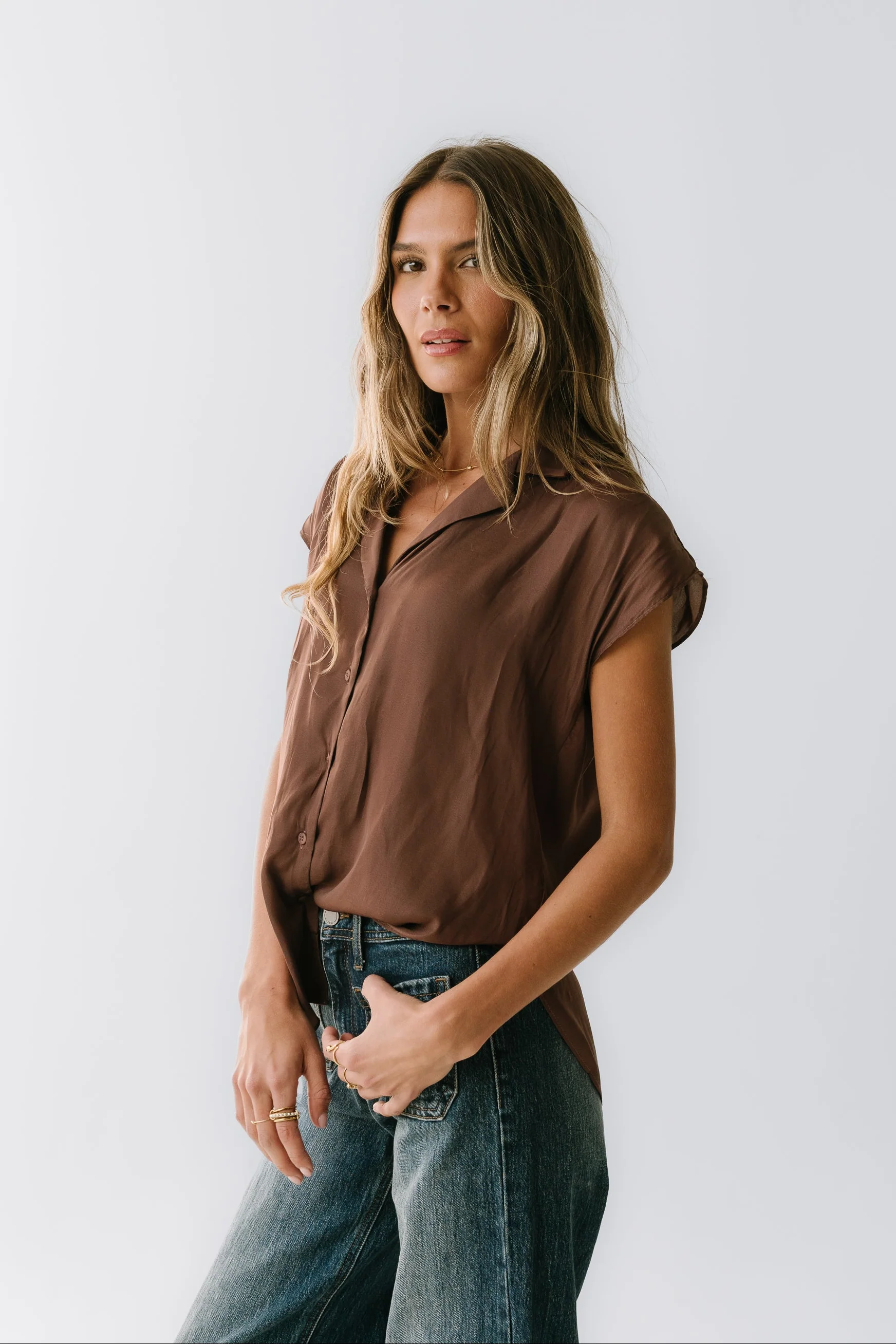 Poppy Collared Blouse in Red-Brown - FINAL SALE - Image 3