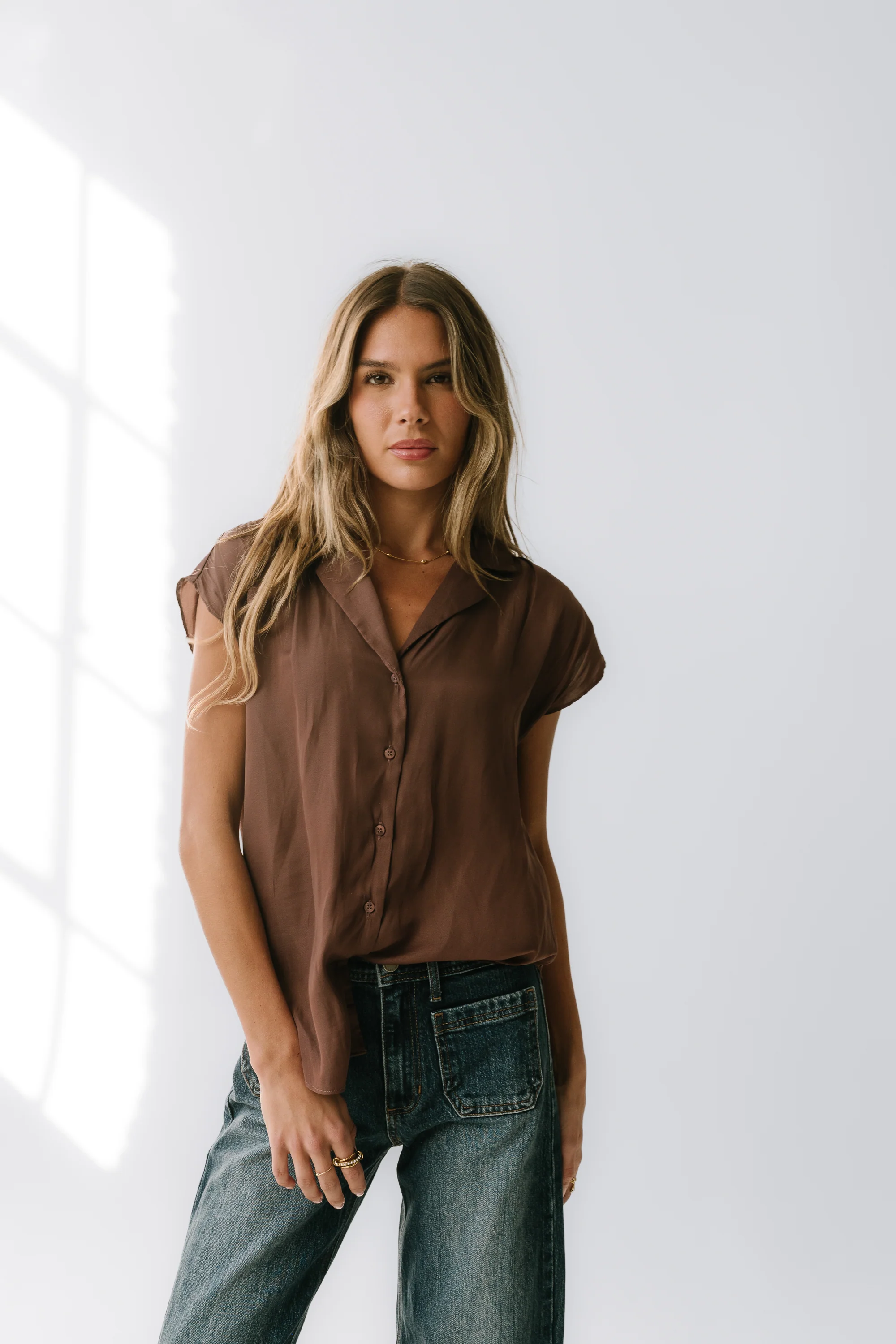 Poppy Collared Blouse in Red-Brown - FINAL SALE - Image 5