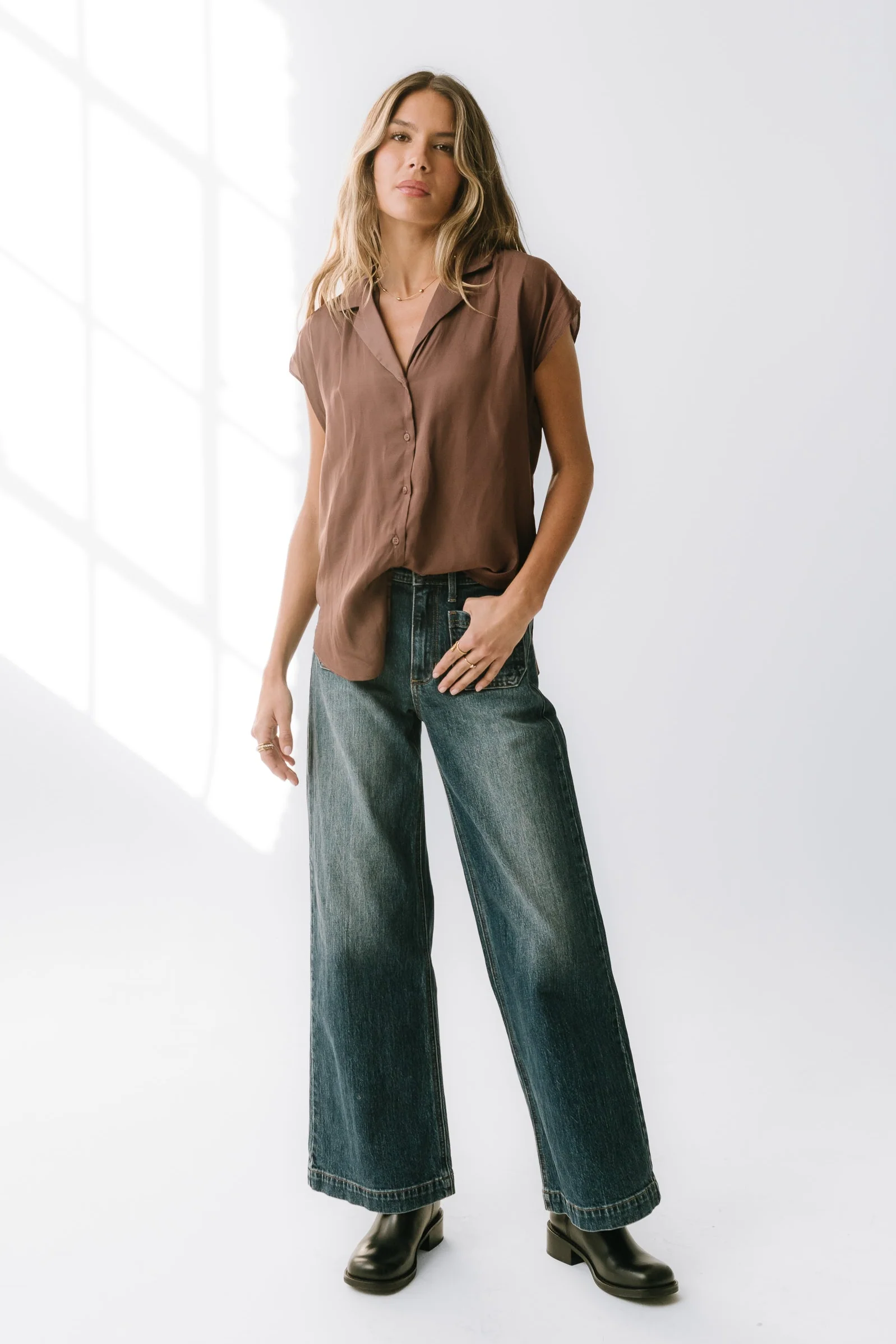 Poppy Collared Blouse in Red-Brown - FINAL SALE - Image 6