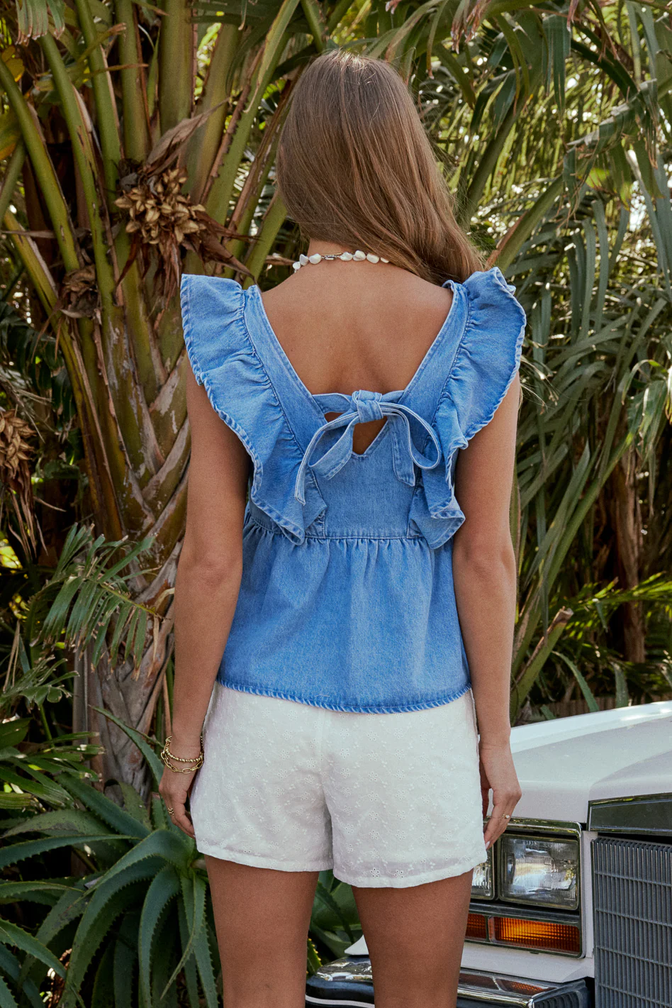 Poppy Ruffle Denim Top - FINAL SALE - Image 2