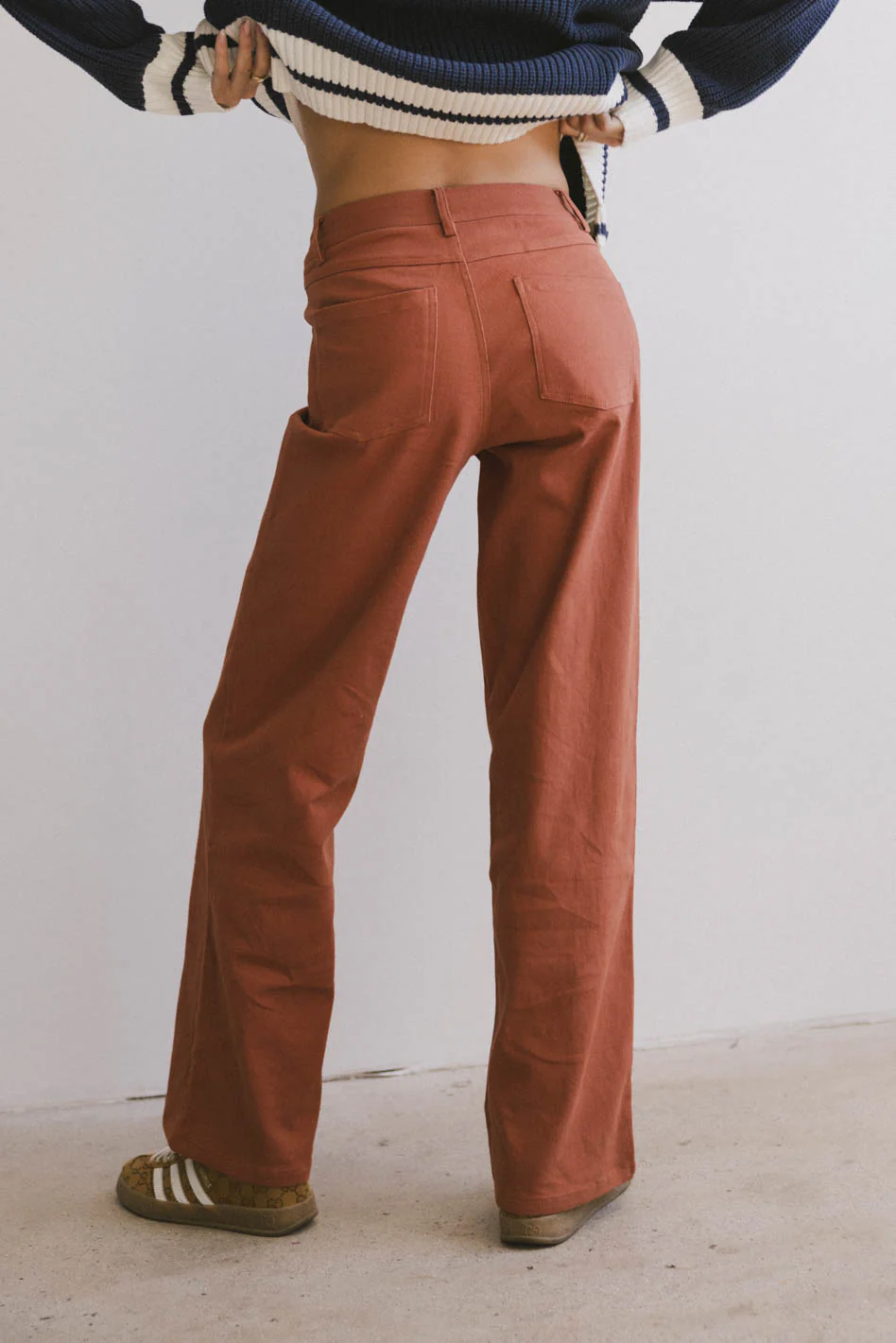Porsha Straight Leg Jeans in Rust - FINAL SALE - Image 4