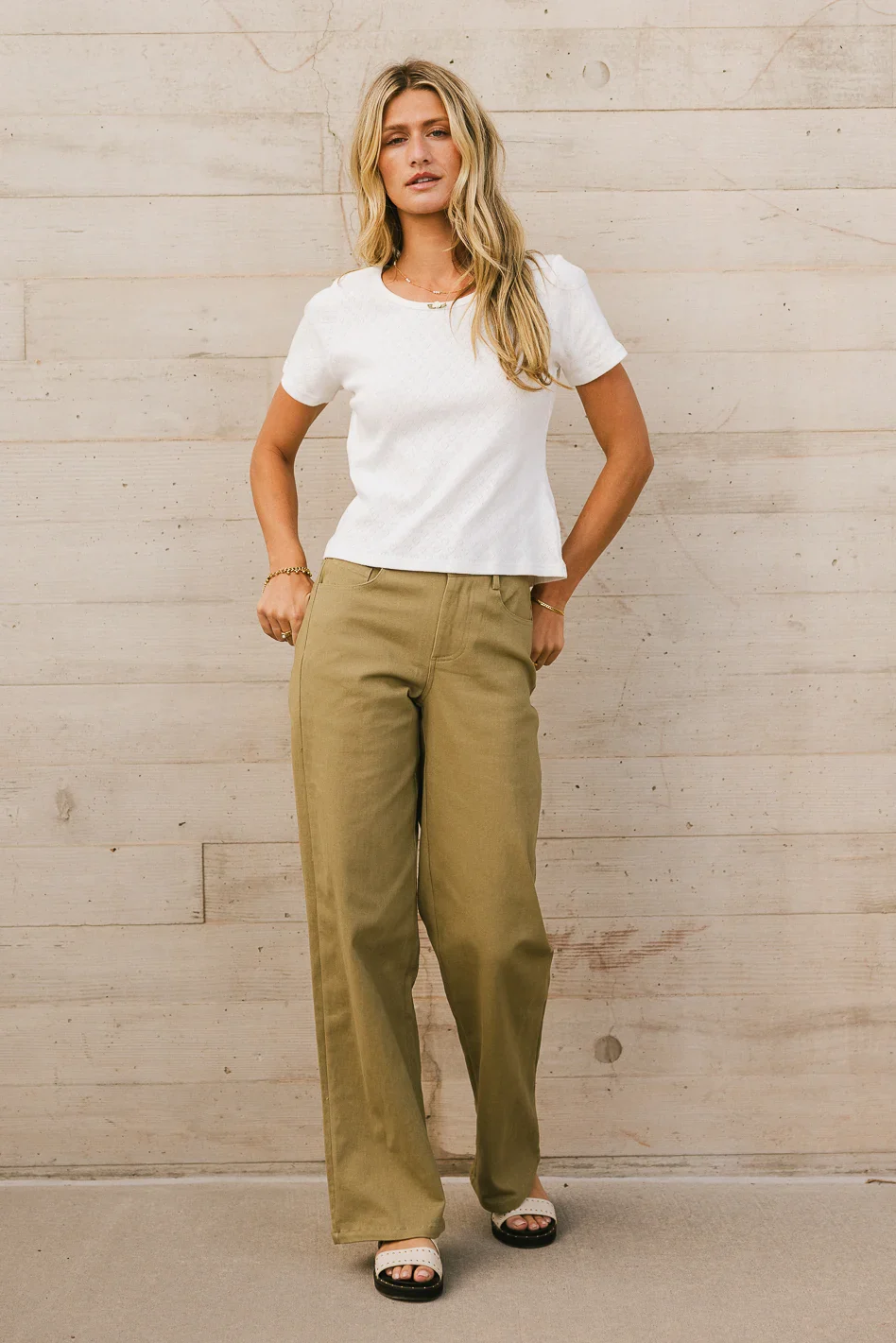 Porsha Straight Leg Jeans in Olive - FINAL SALE - Image 5