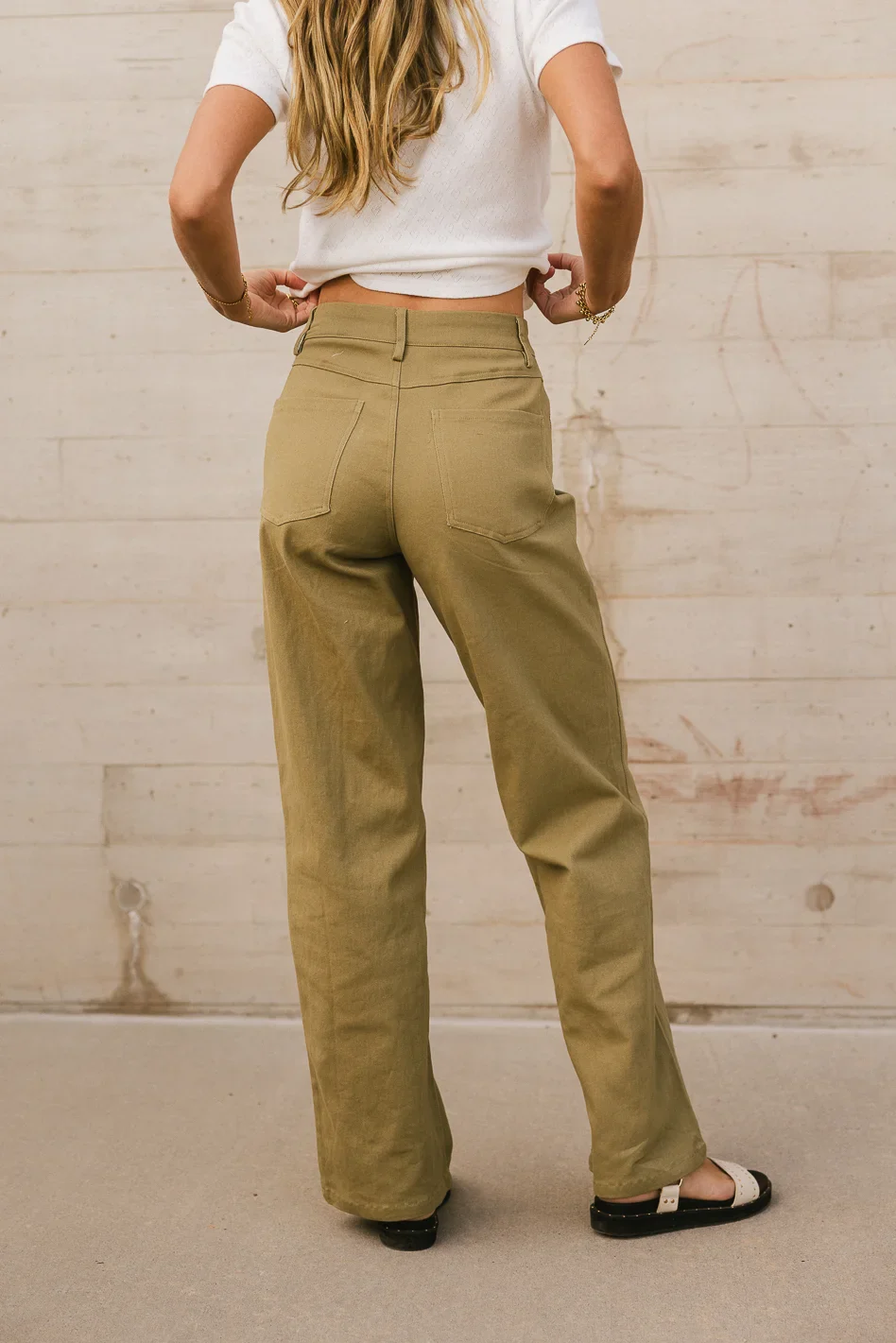 Porsha Straight Leg Jeans in Olive - FINAL SALE - Image 7